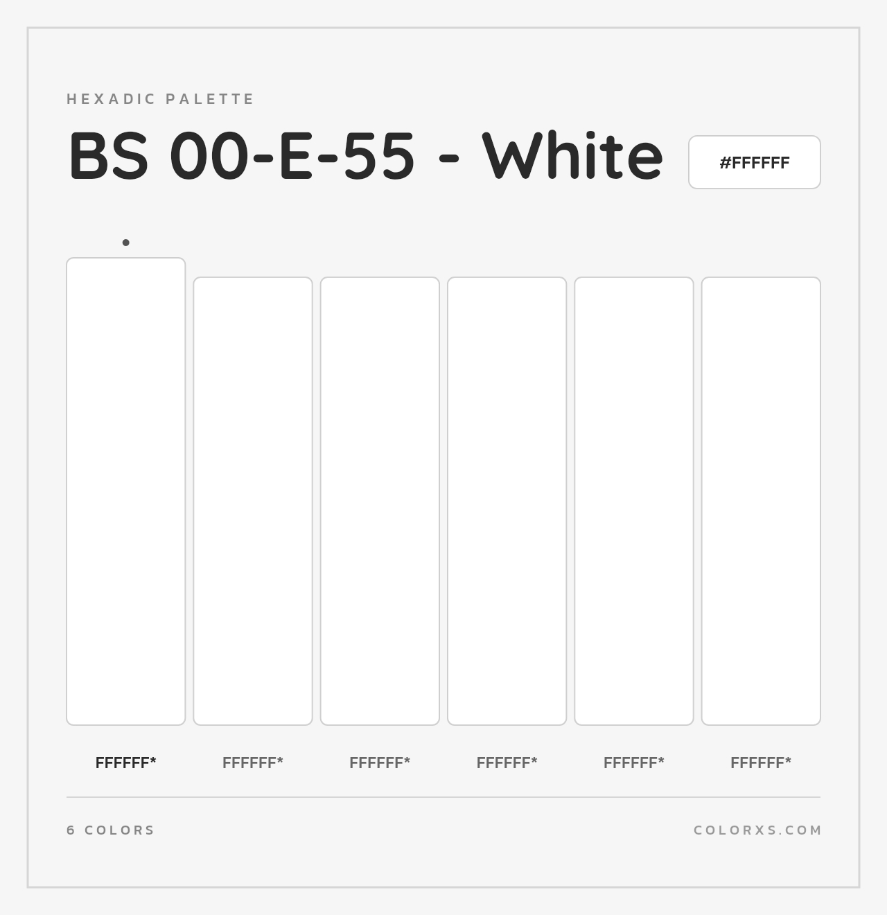 BS 00-E-55 - White - Hexadic Color Palette