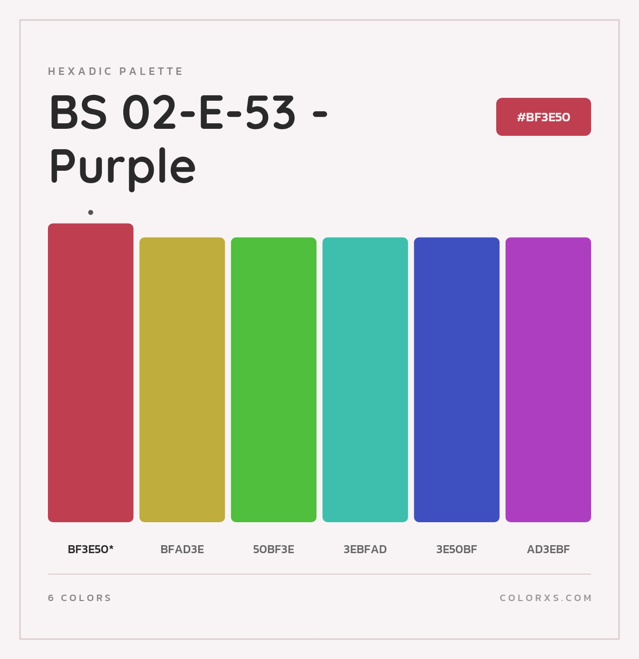 BS 02-E-53 - Purple - Hexadic Color Palette