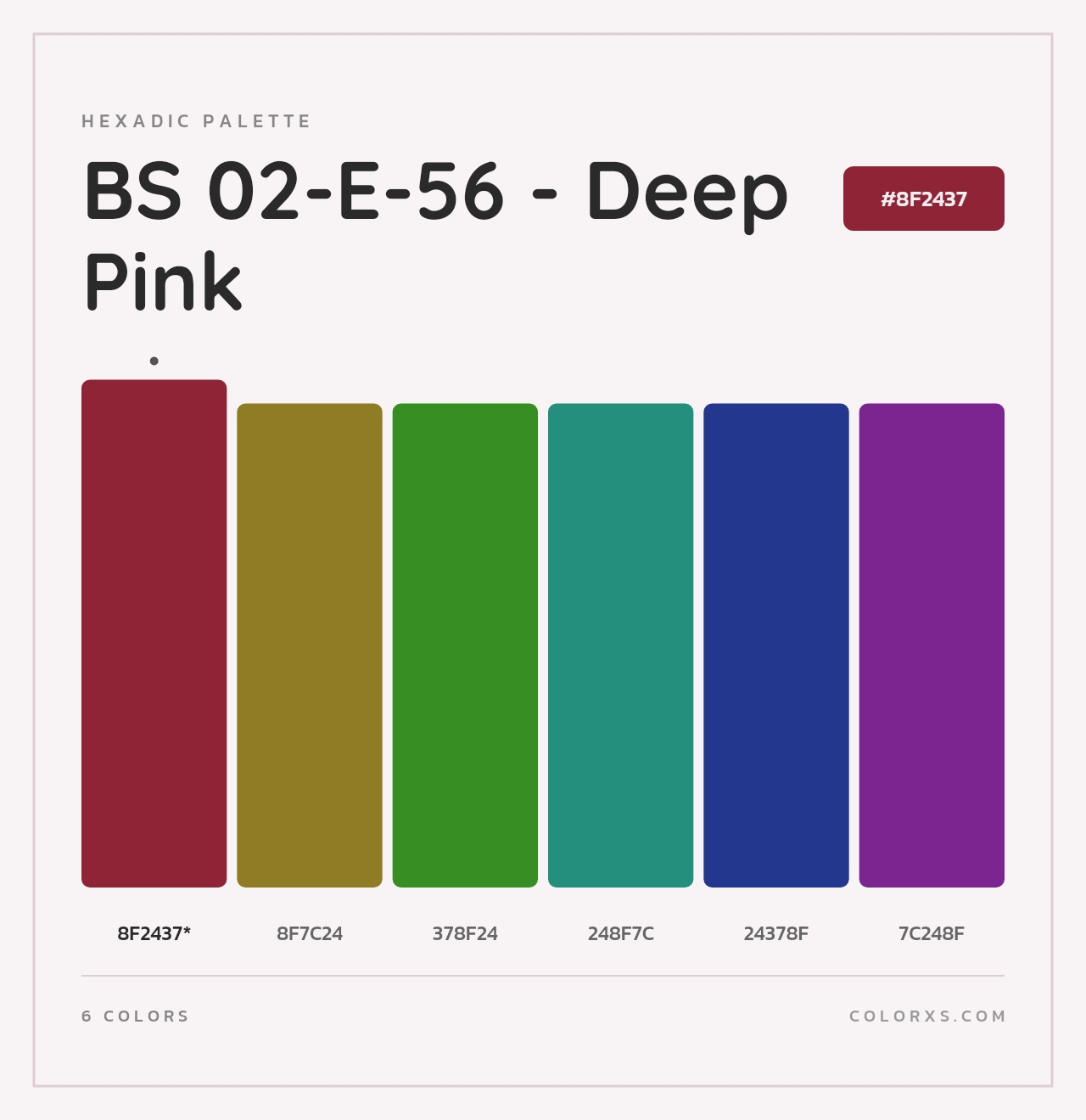 BS 02-E-56 - Deep Pink - Hexadic Color Palette