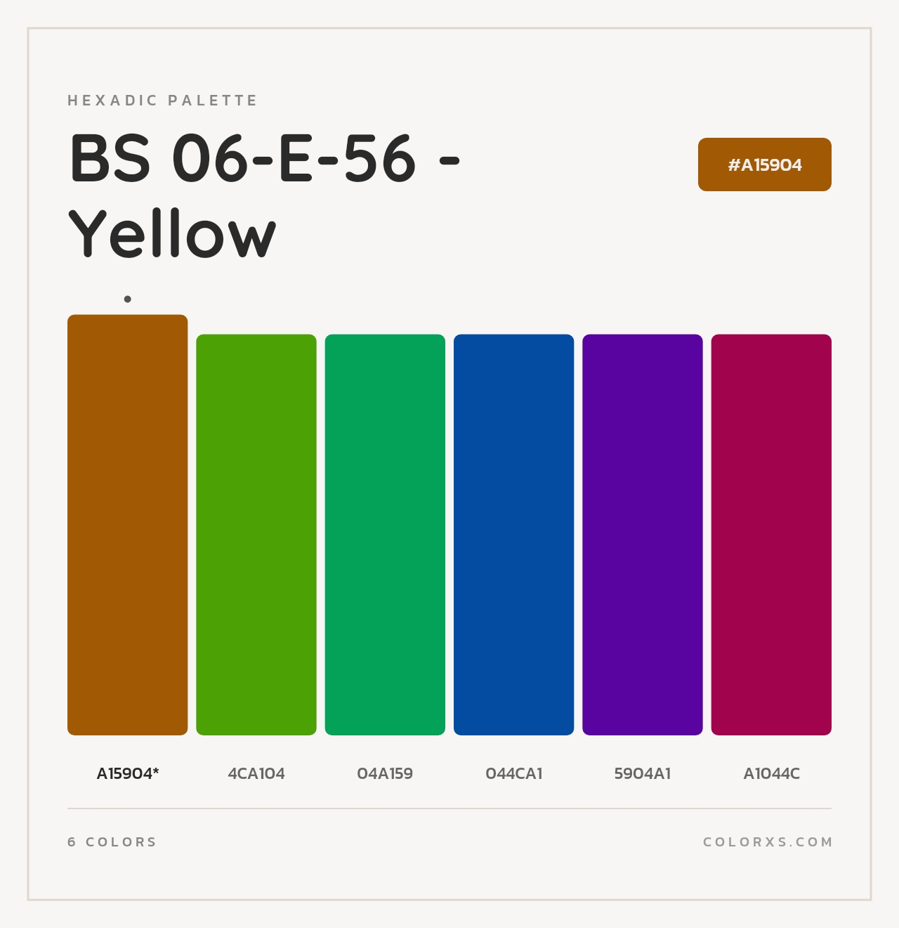 BS 06-E-56 - Yellow - Hexadic Color Palette