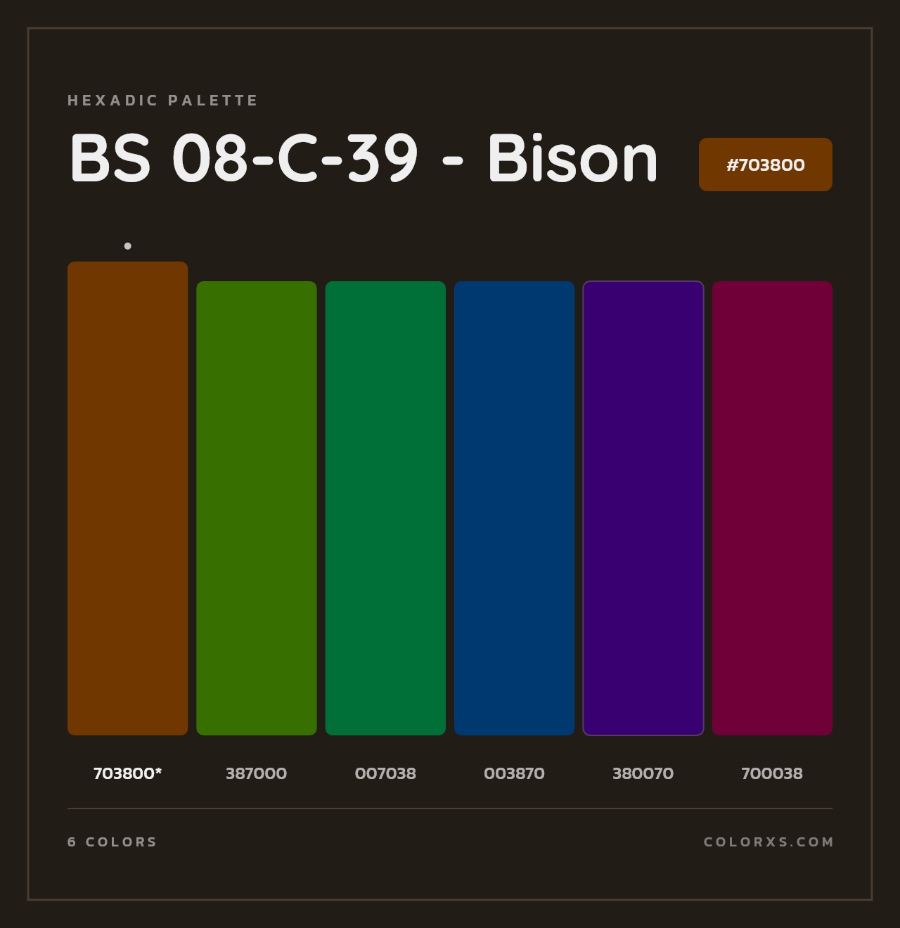 BS 08-C-39 - Bison - Hexadic Color Palette