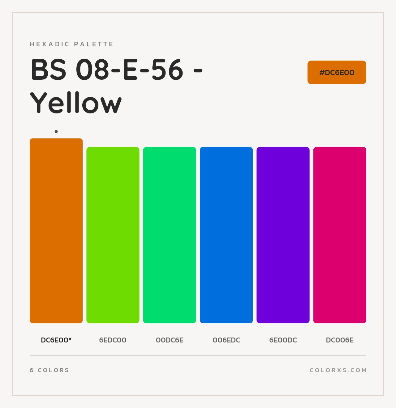 BS 08-E-56 - Yellow - Hexadic Color Palette