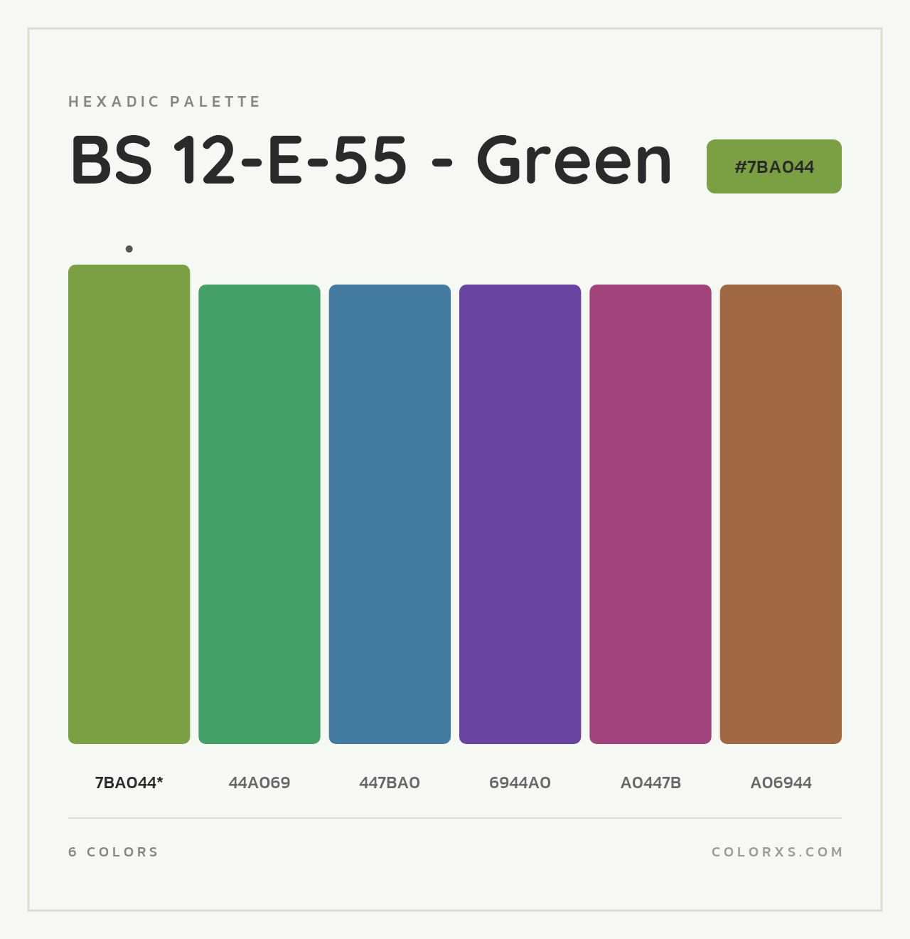 BS 12-E-55 - Green - Hexadic Color Palette