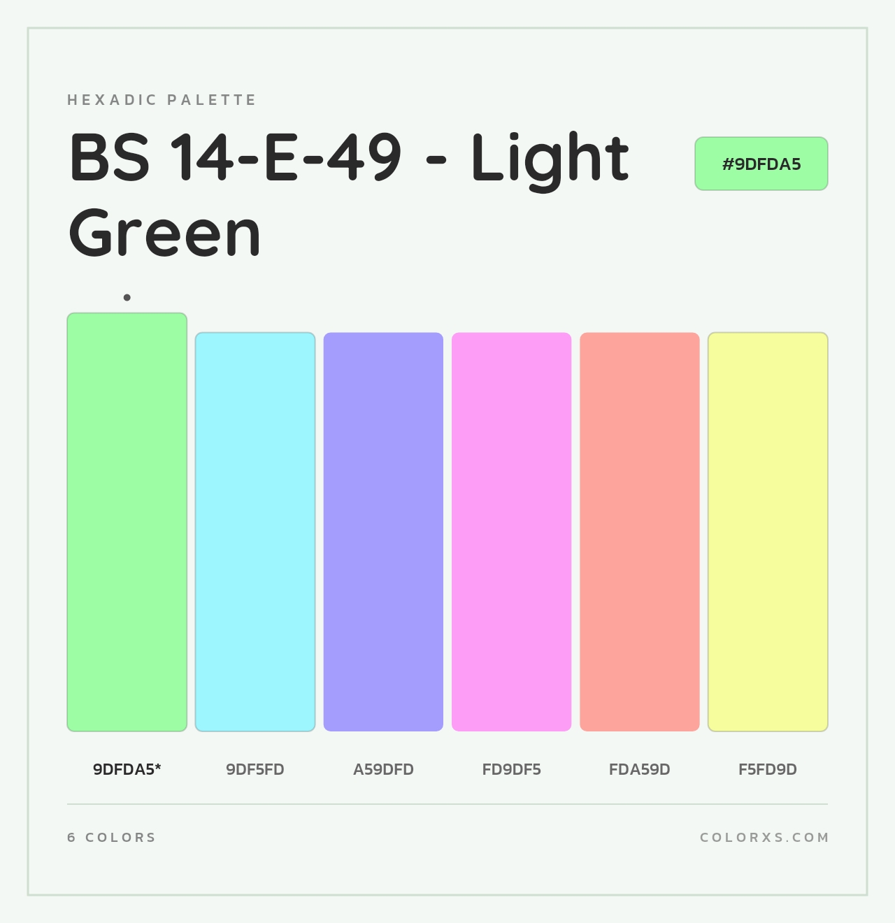 BS 14-E-49 - Light Green - Hexadic Color Palette