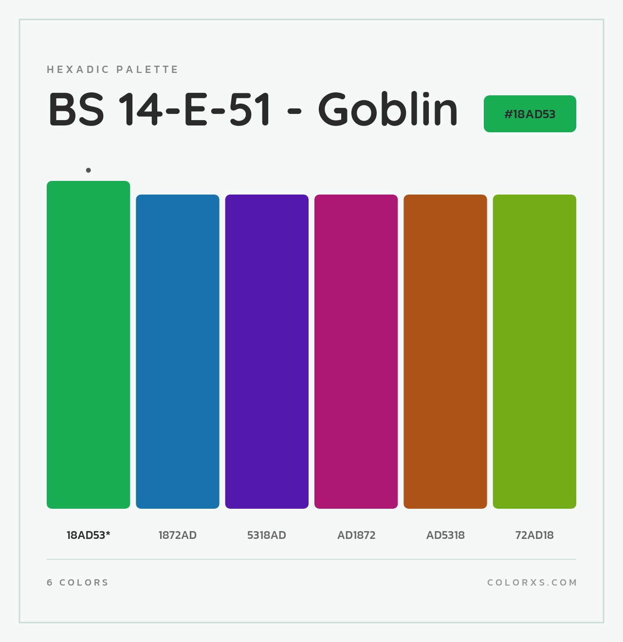 BS 14-E-51 - Goblin - Hexadic Color Palette