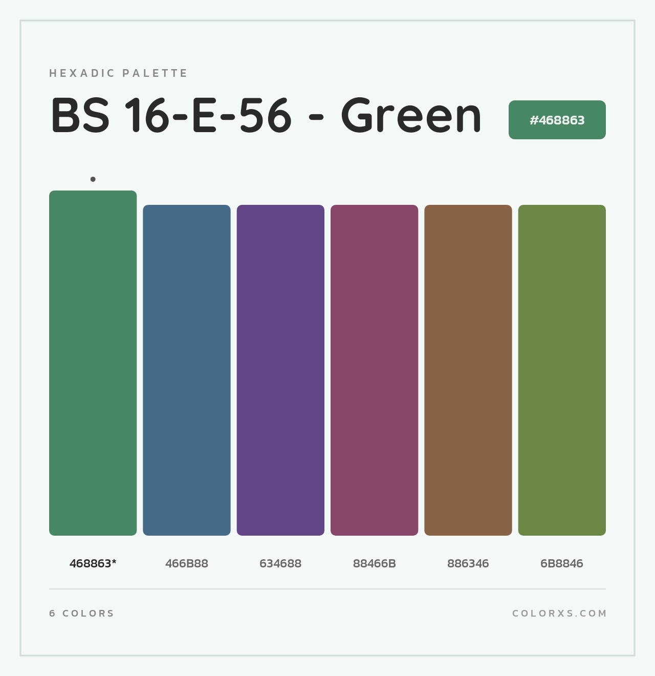 BS 16-E-56 - Green - Hexadic Color Palette