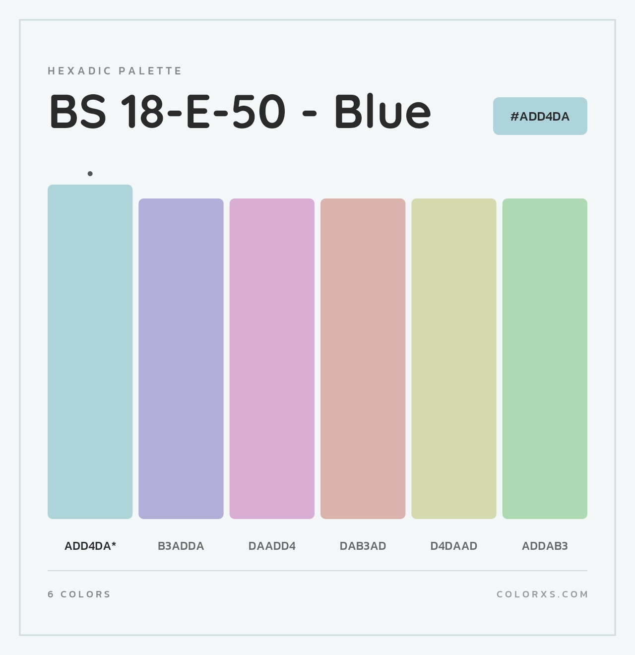 BS 18-E-50 - Blue - Hexadic Color Palette