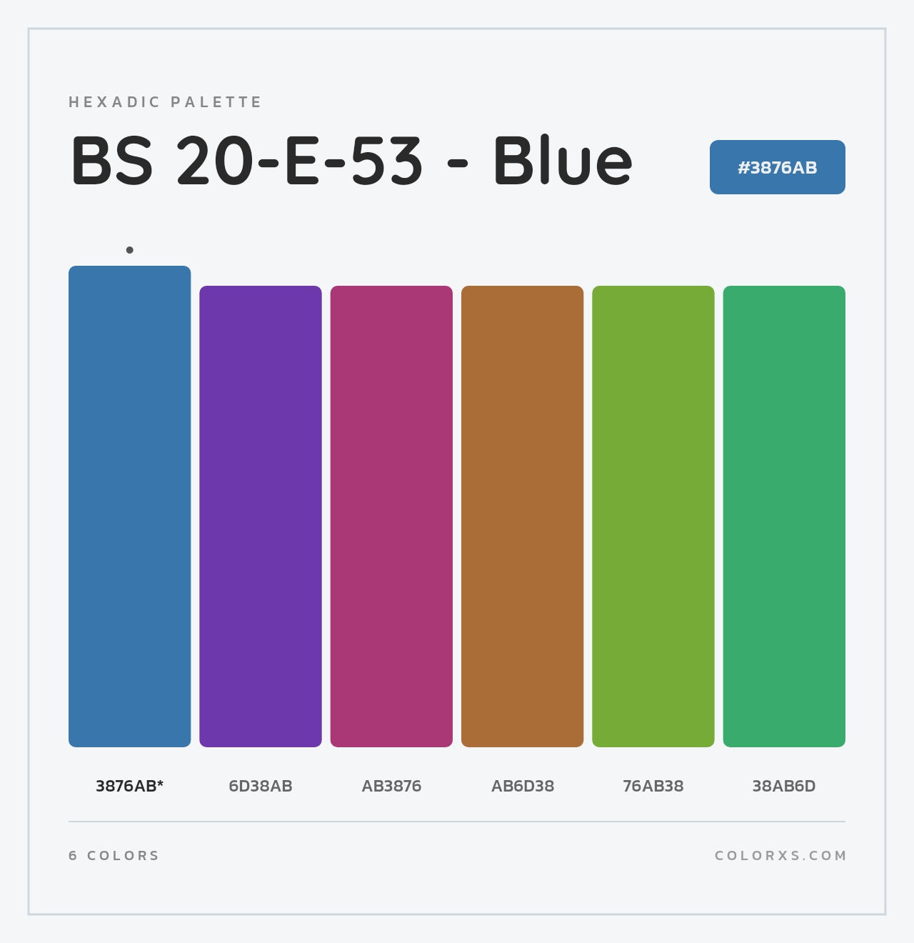 BS 20-E-53 - Blue - Hexadic Color Palette