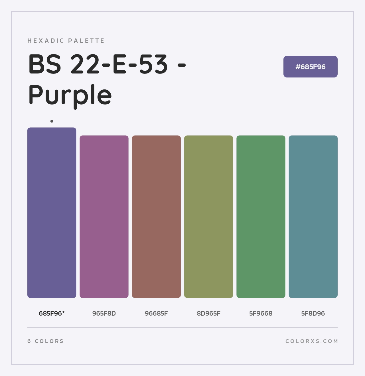 BS 22-E-53 - Purple - Hexadic Color Palette