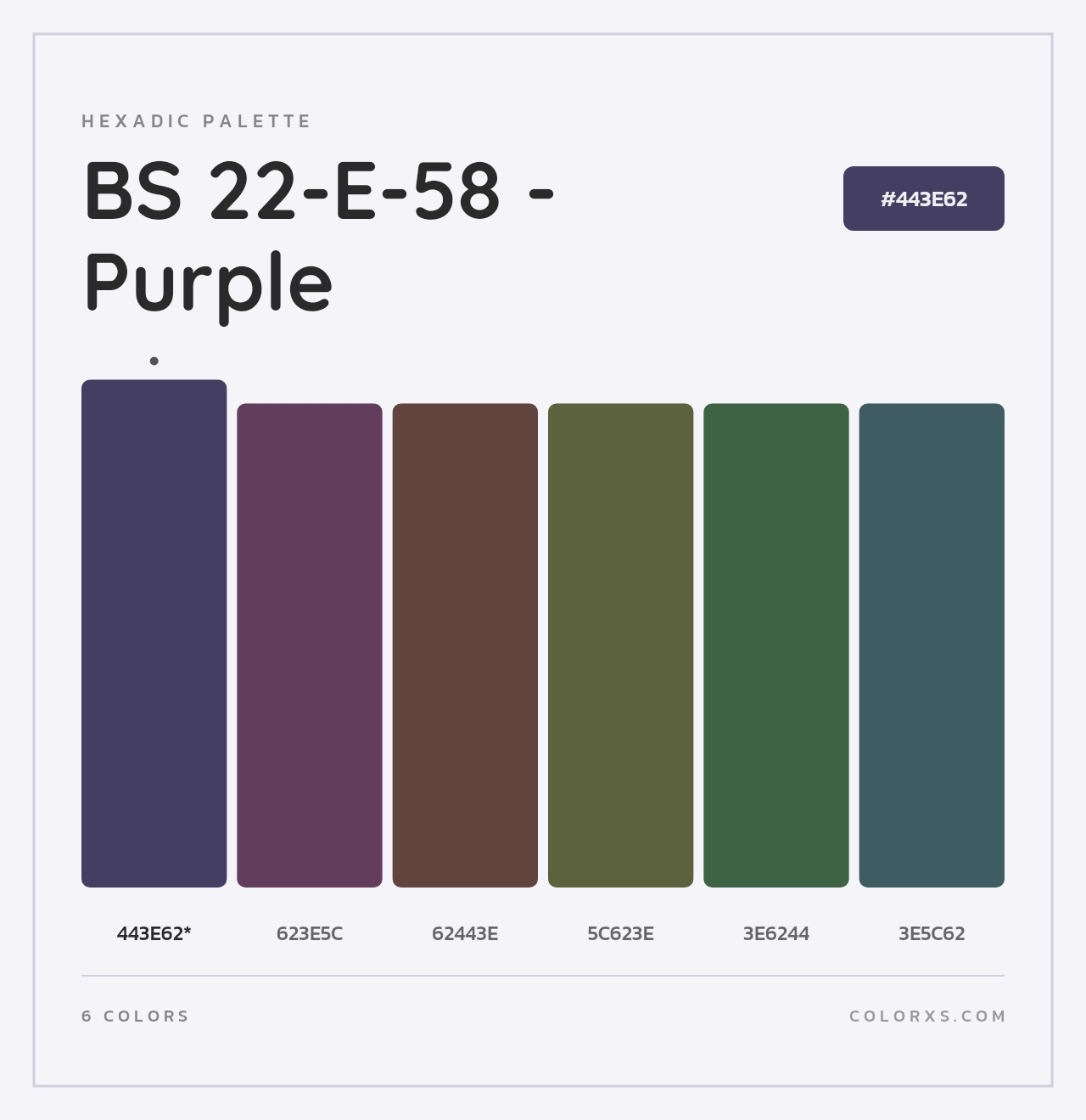 BS 22-E-58 - Purple - Hexadic Color Palette