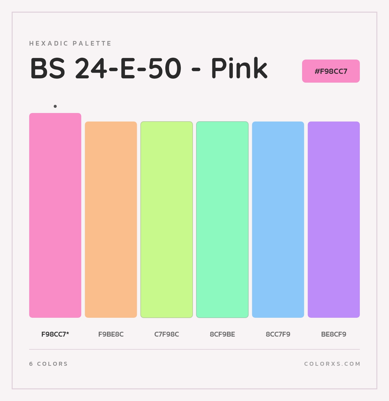 BS 24-E-50 - Pink - Hexadic Color Palette