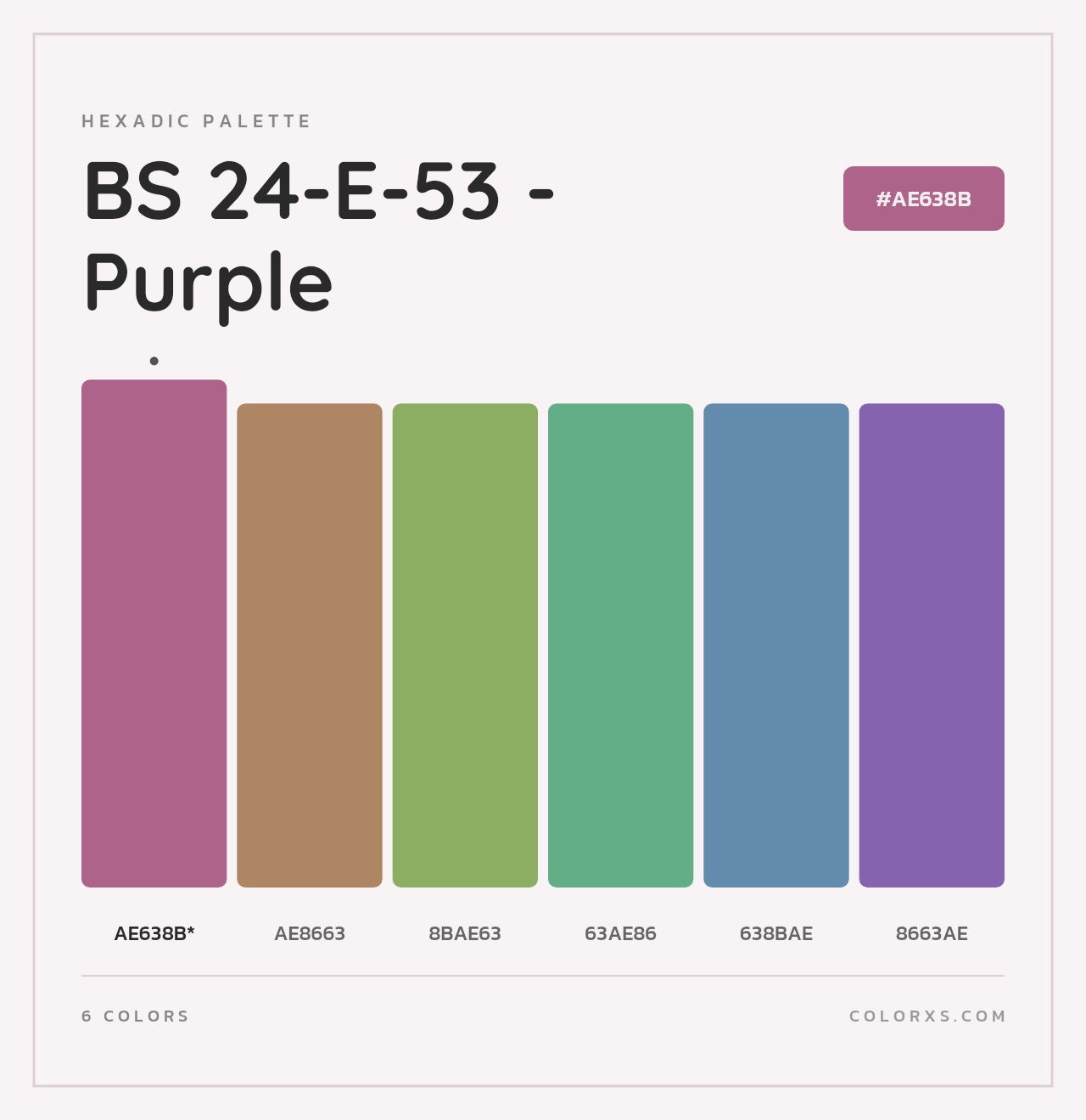 BS 24-E-53 - Purple - Hexadic Color Palette
