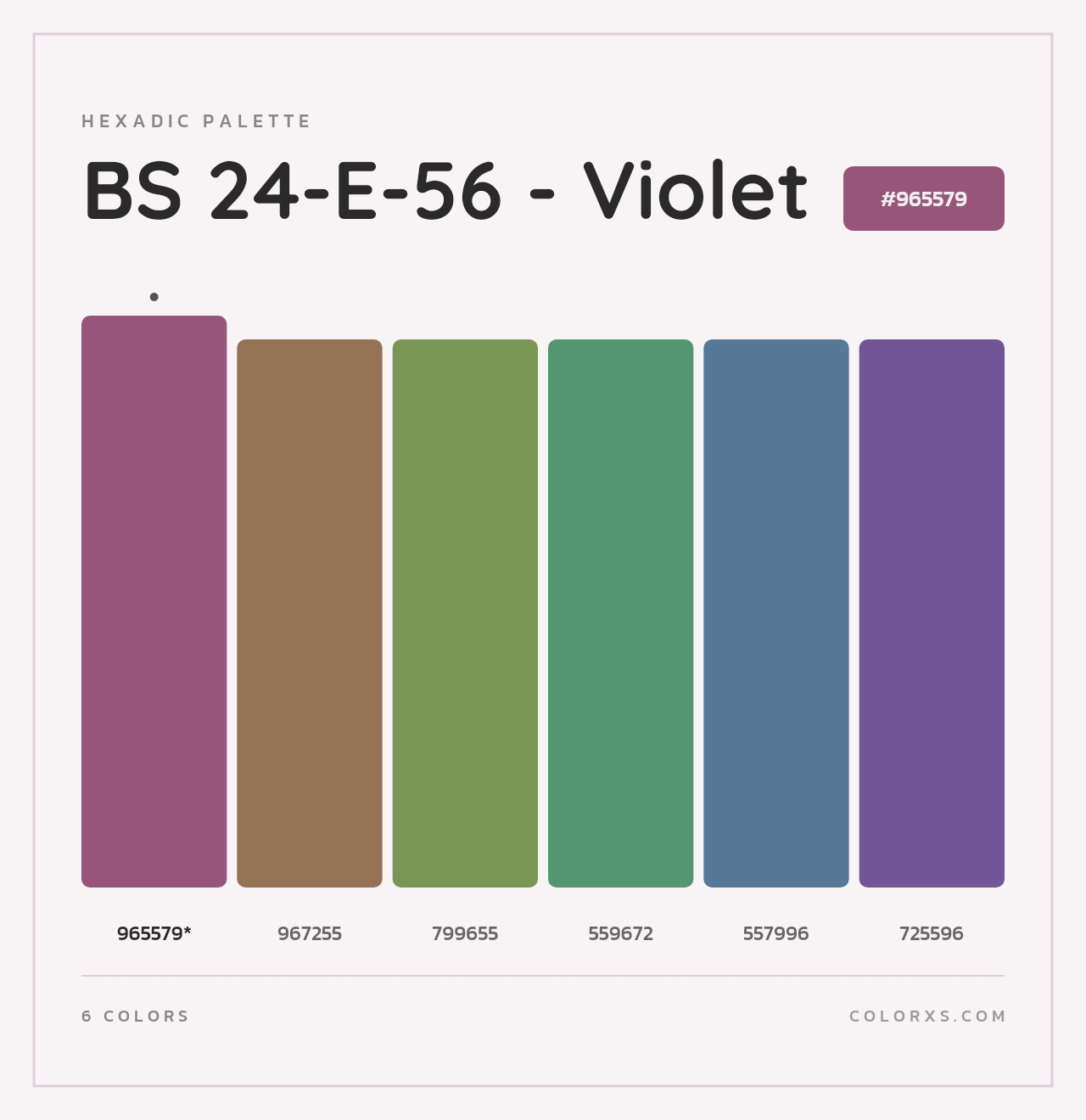 BS 24-E-56 - Violet - Hexadic Color Palette