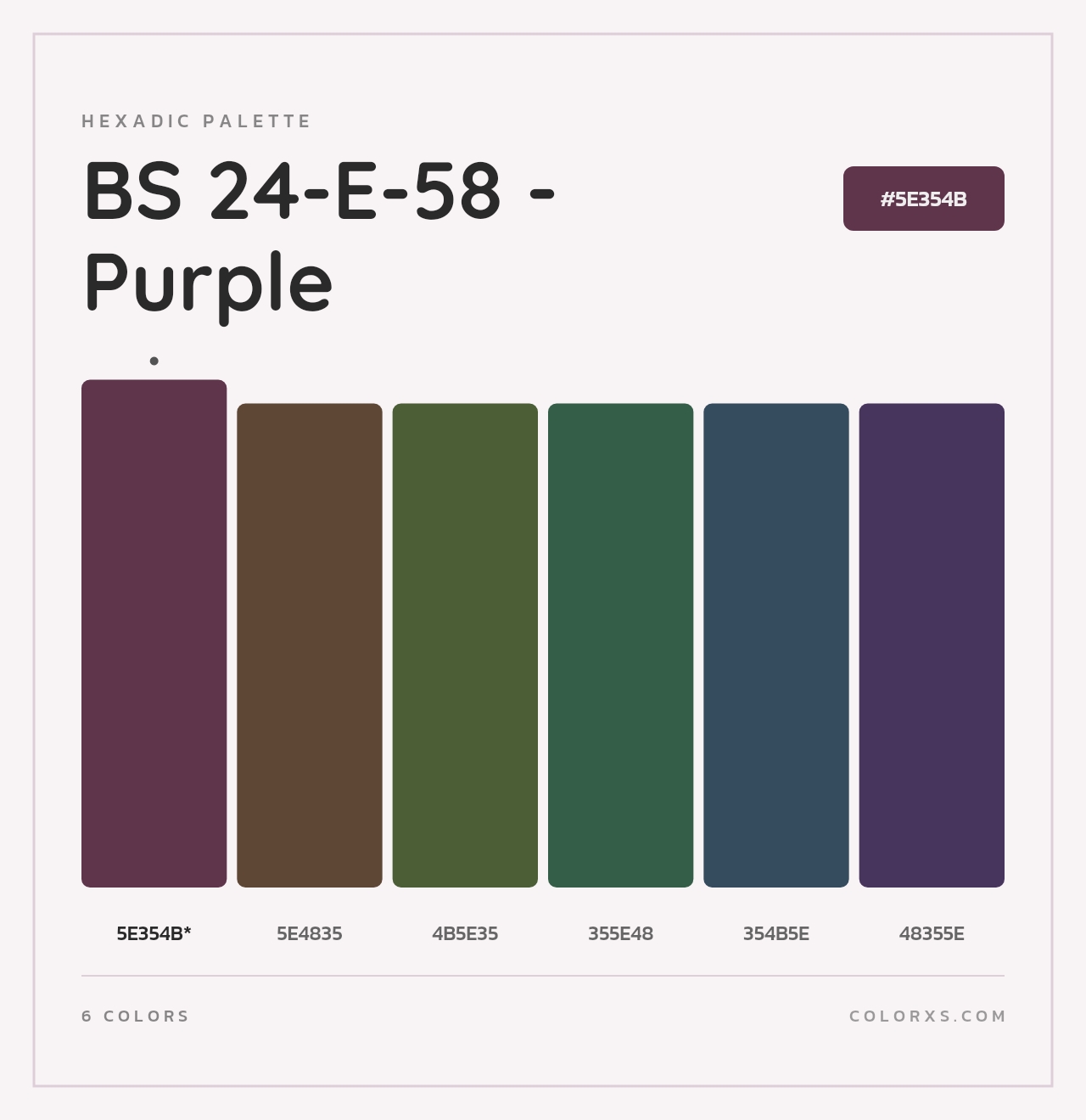 BS 24-E-58 - Purple - Hexadic Color Palette