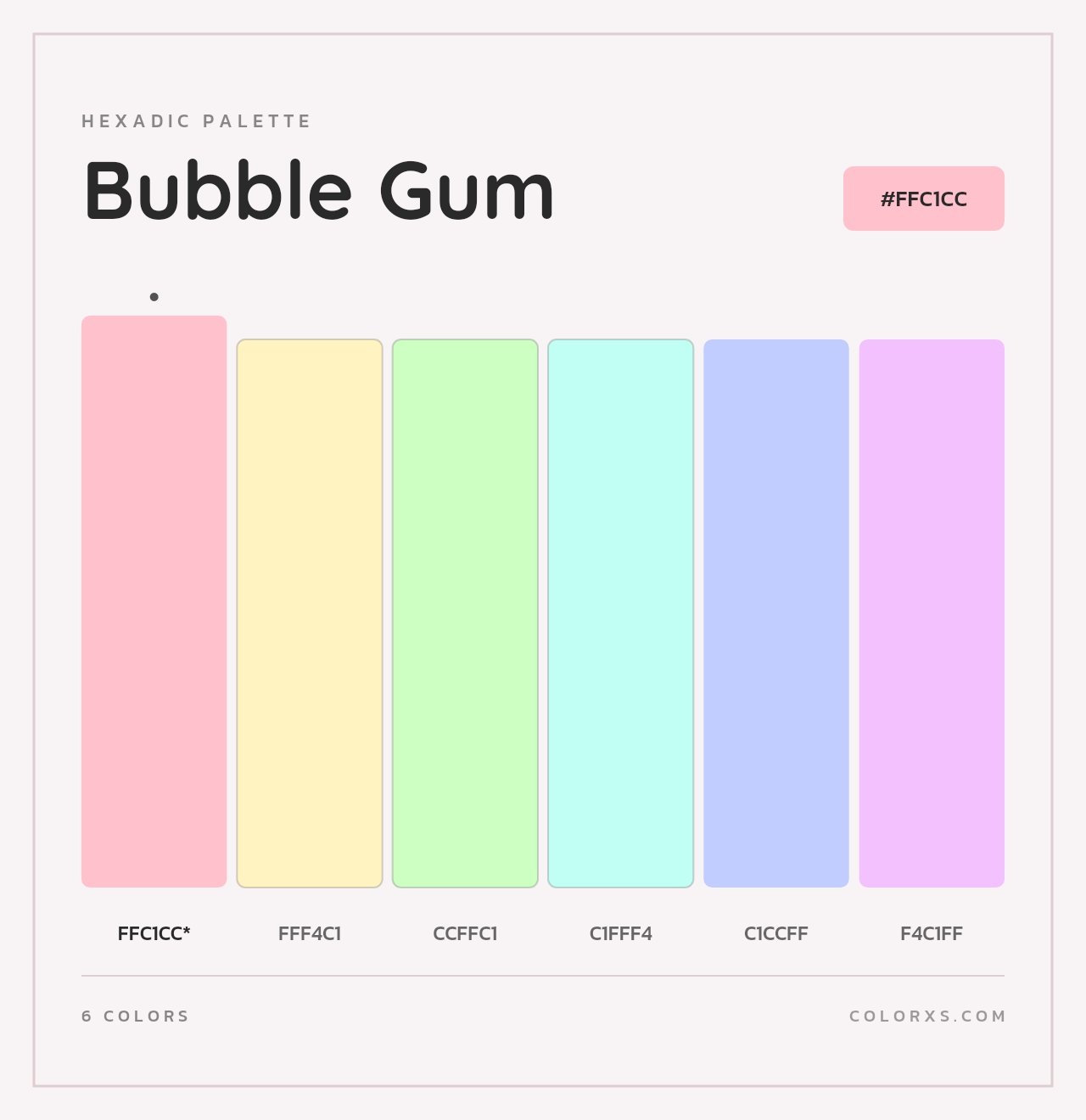 Bubble Gum - Hexadic Color Palette