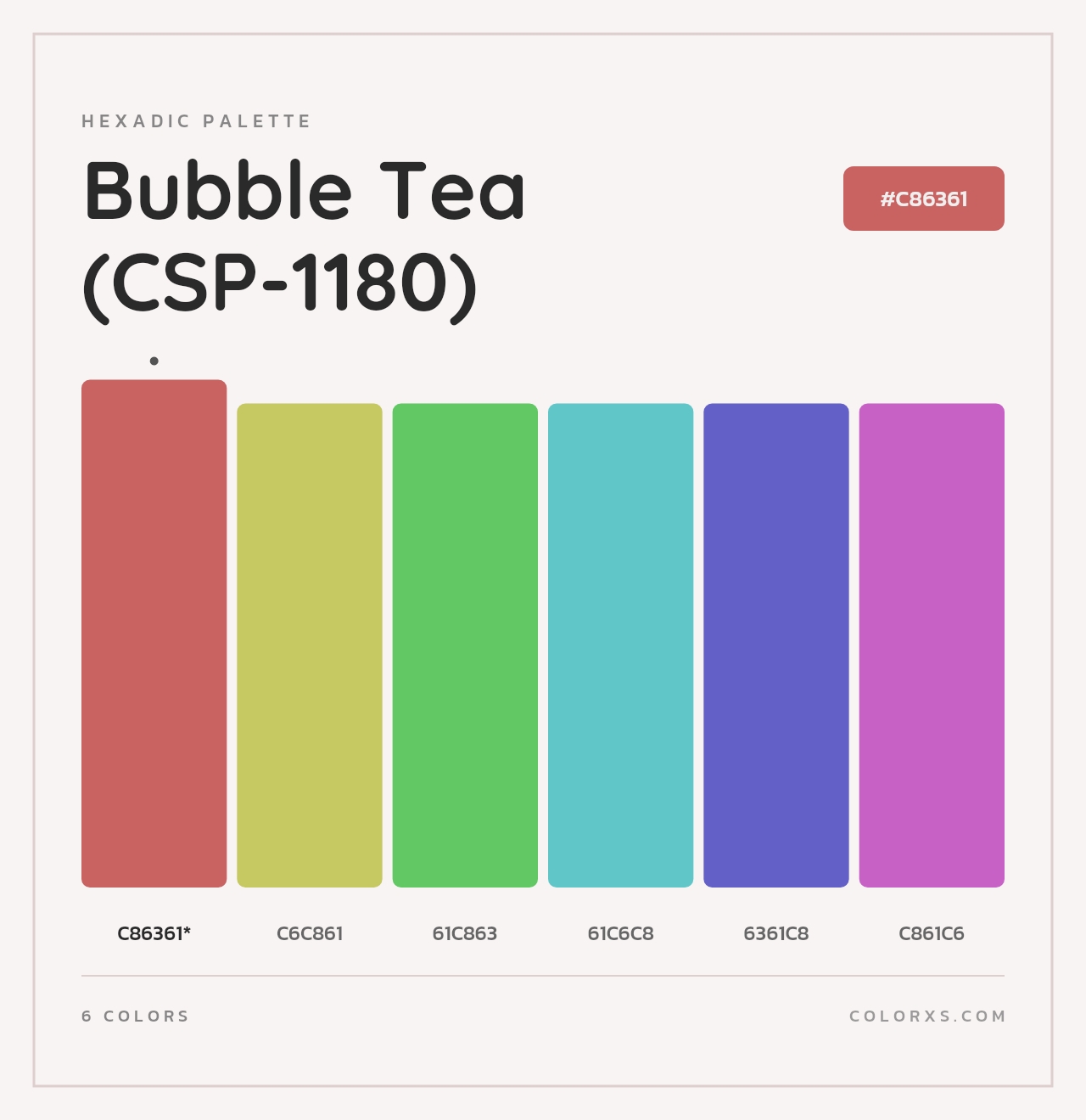 Bubble Tea (CSP-1180) - Hexadic Color Palette