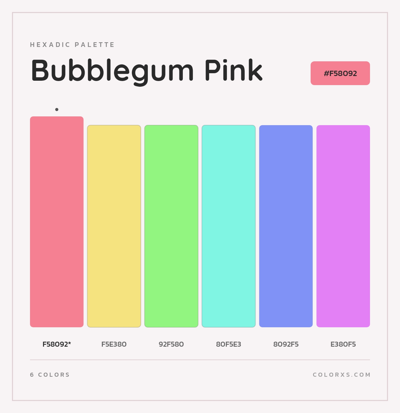 Bubblegum Pink - Hexadic Color Palette