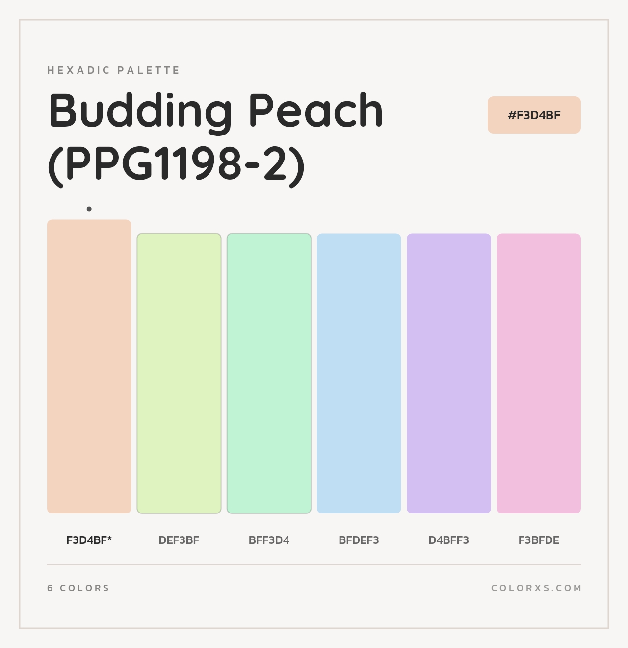 Budding Peach (PPG1198-2) - Hexadic Color Palette