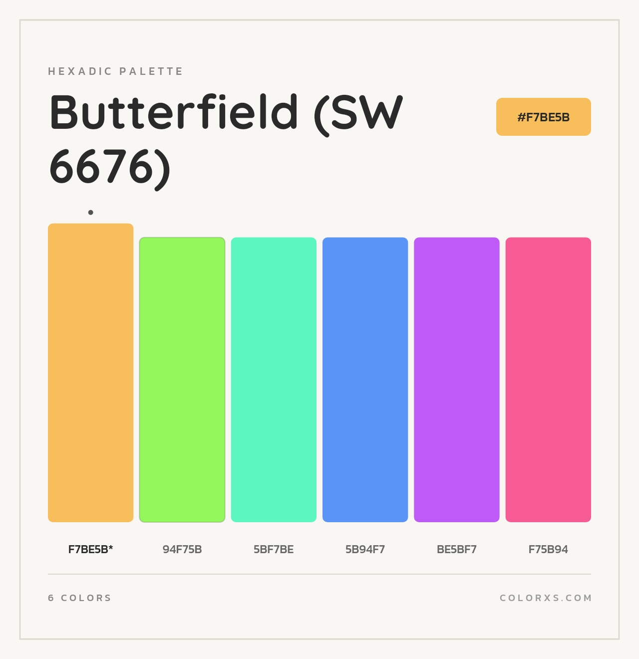 Butterfield (SW 6676) - Hexadic Color Palette