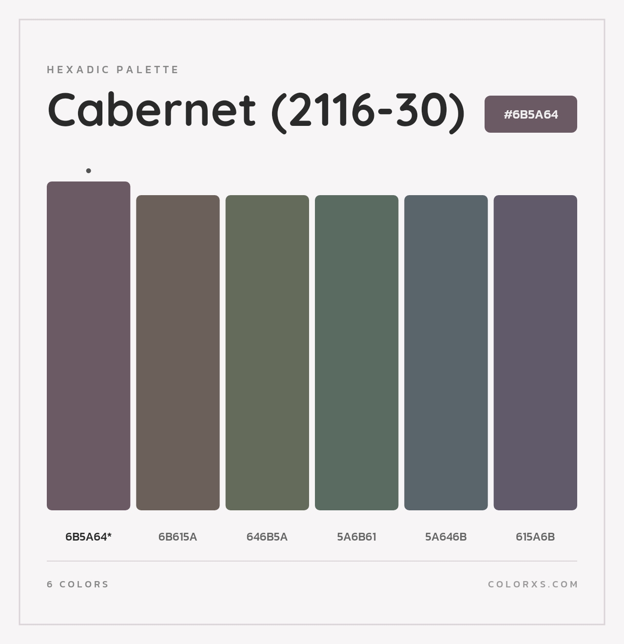 Cabernet (2116-30) - Hexadic Color Palette