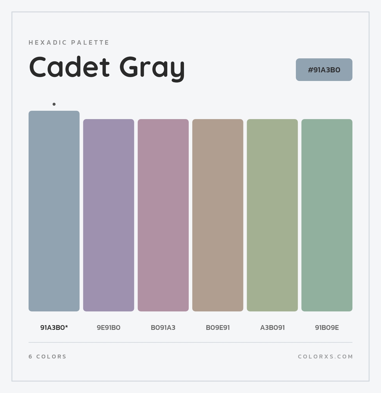Cadet Gray - Hexadic Color Palette