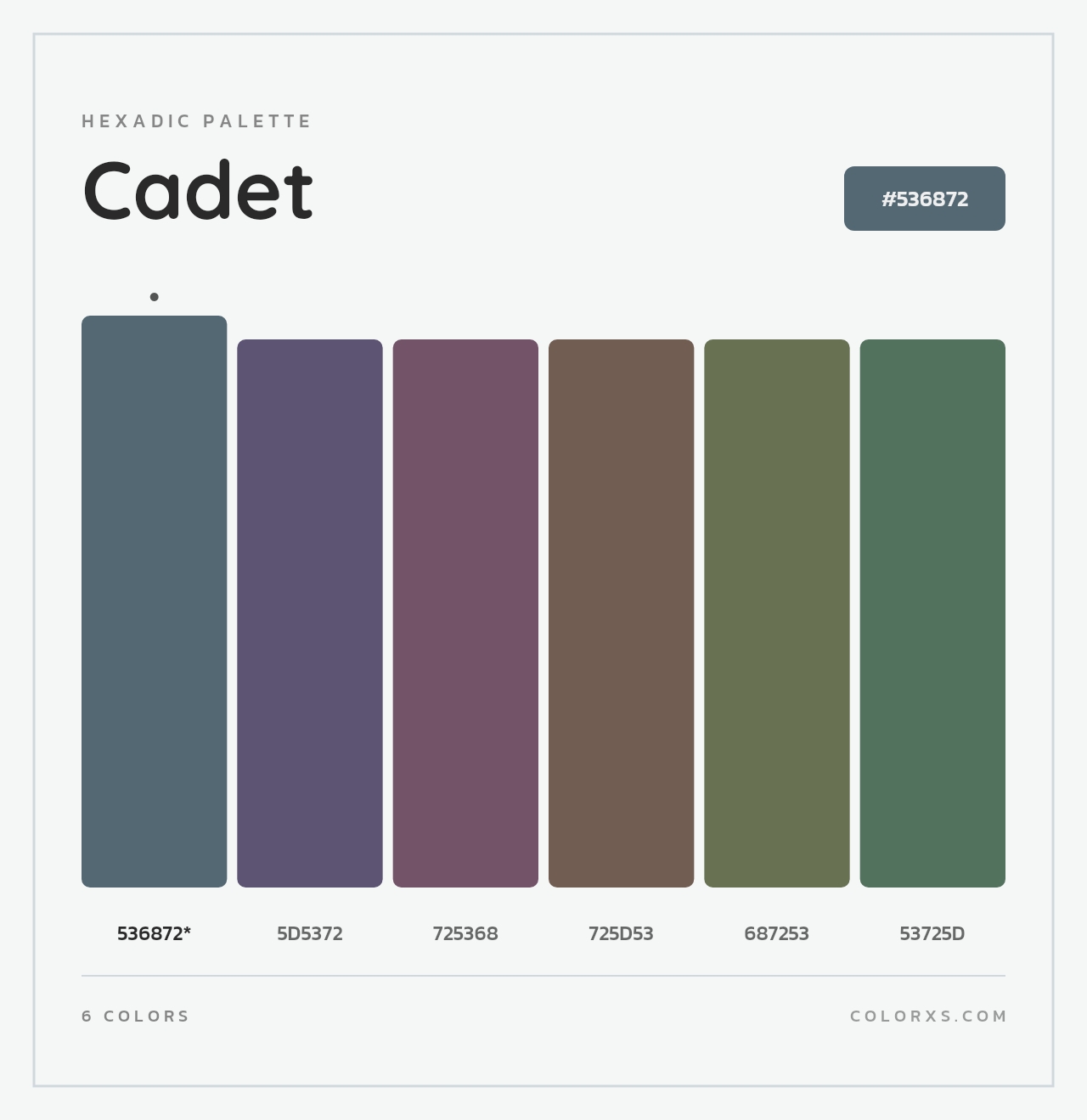 Cadet - Hexadic Color Palette