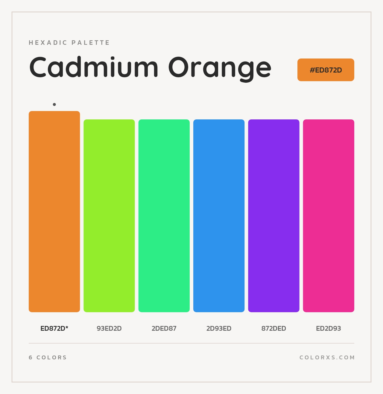 Cadmium Orange - Hexadic Color Palette