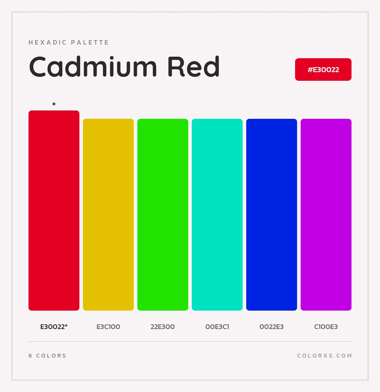 Cadmium Red - Hexadic Color Palette