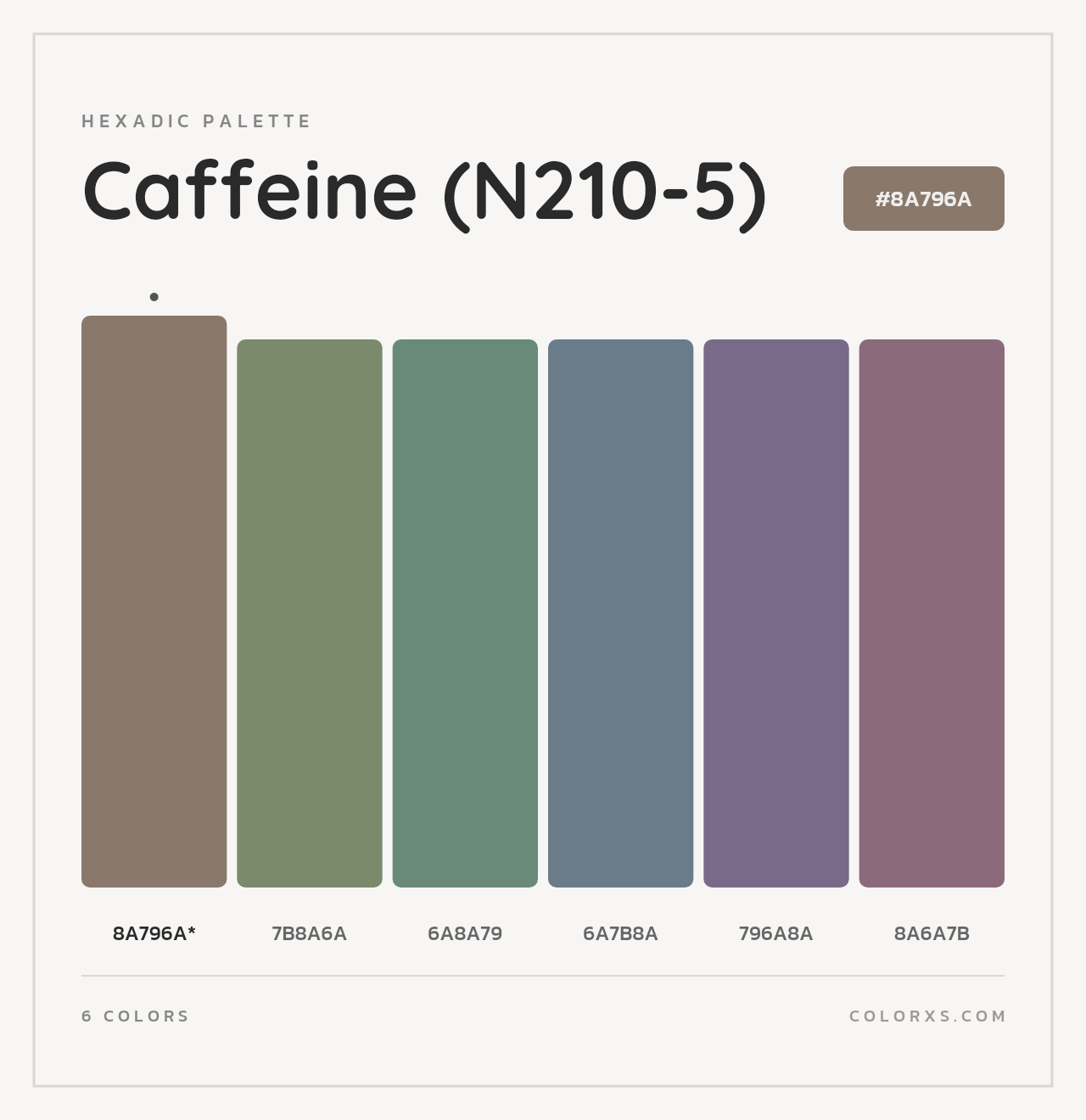 Caffeine (N210-5) - Hexadic Color Palette