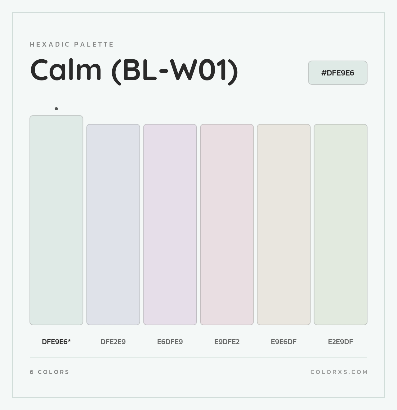Calm (BL-W01) - Hexadic Color Palette