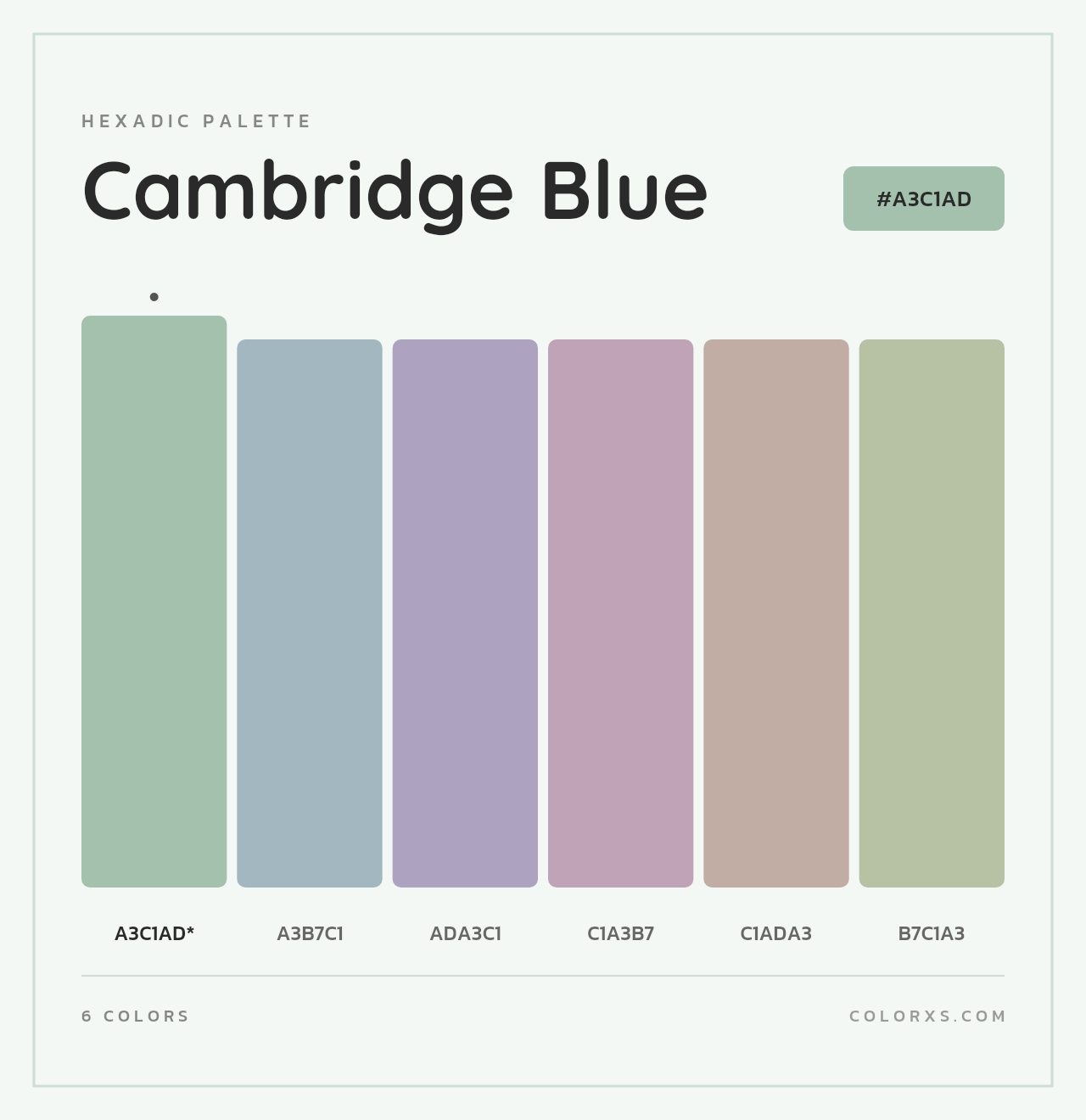 Cambridge Blue - Hexadic Color Palette