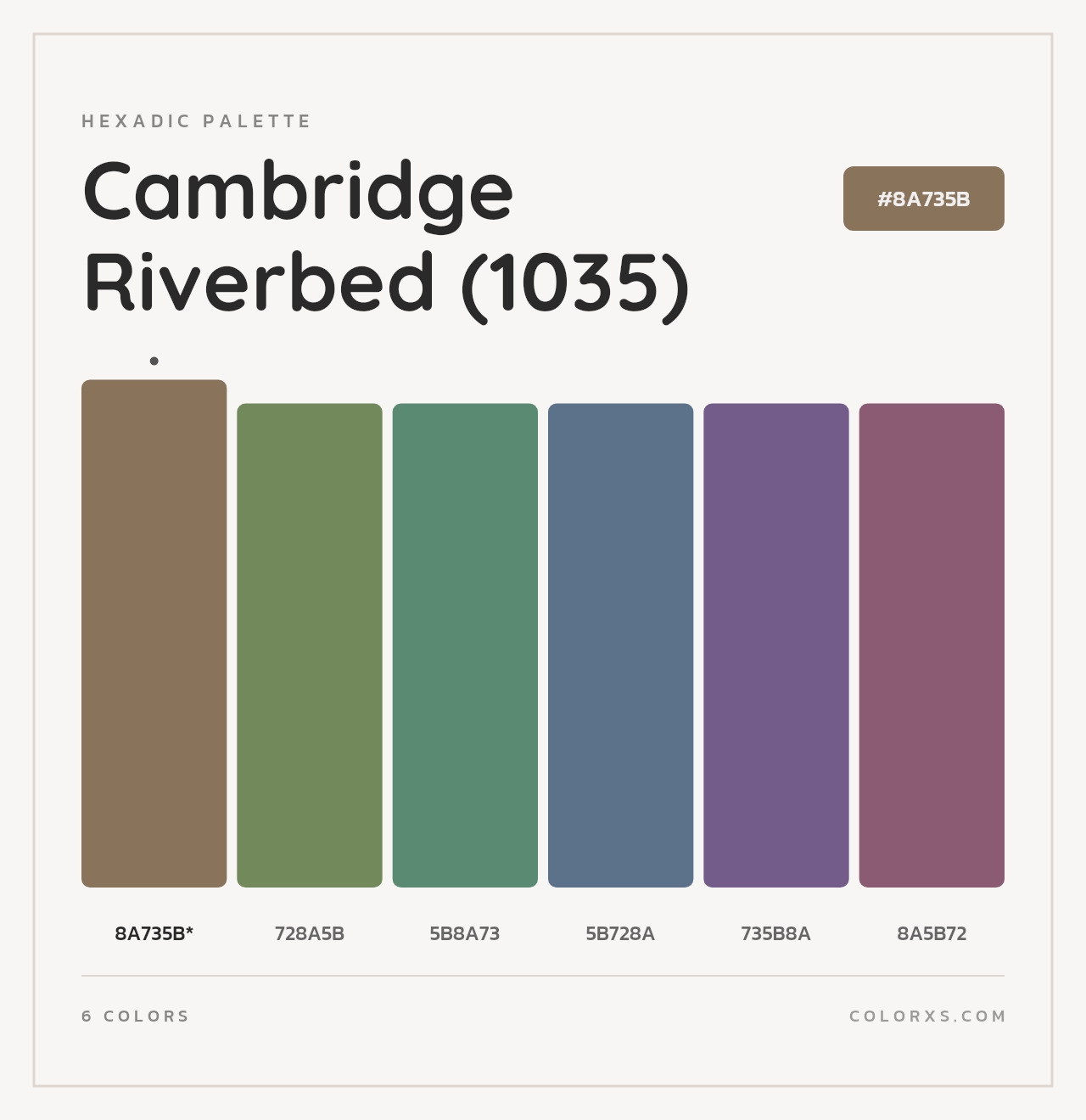 Cambridge Riverbed (1035) - Hexadic Color Palette