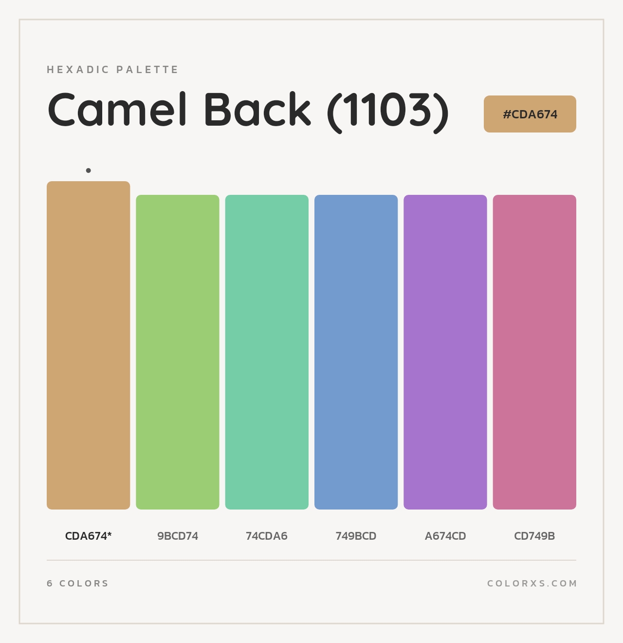 Camel Back (1103) - Hexadic Color Palette