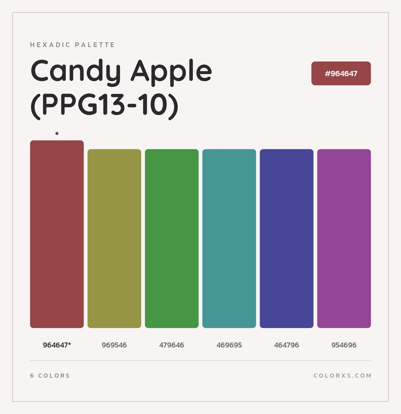 Candy Apple (PPG13-10) - Hexadic Color Palette