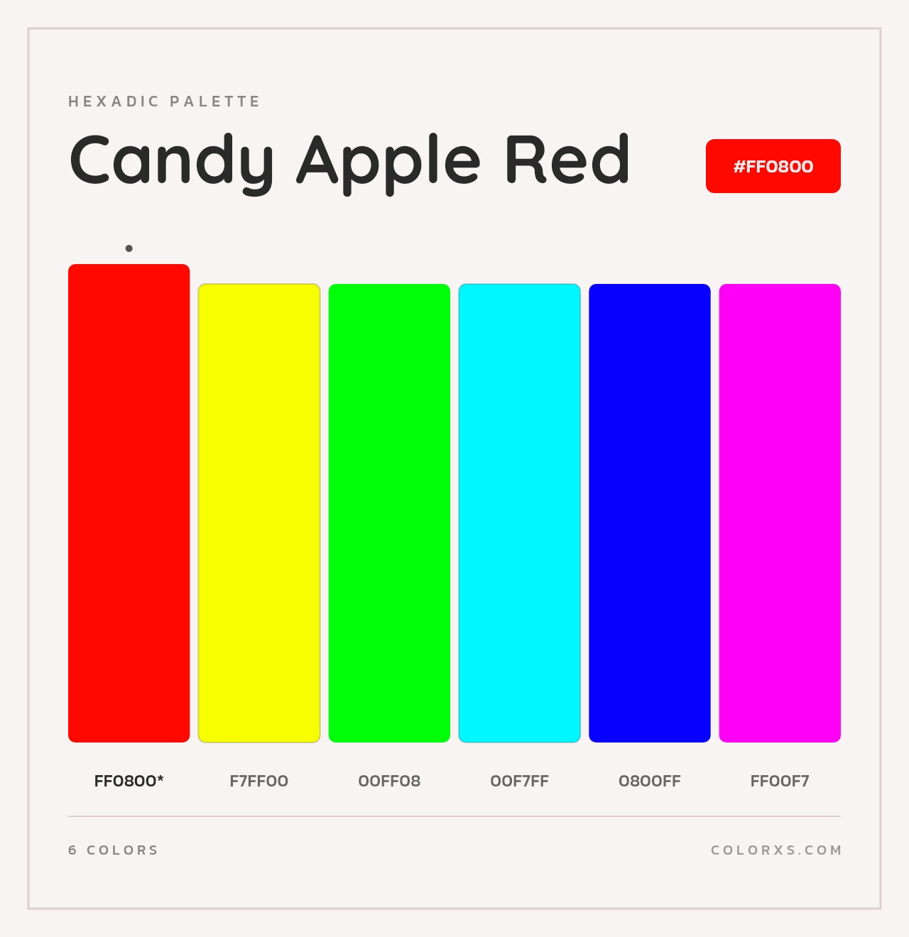 Candy Apple Red - Hexadic Color Palette
