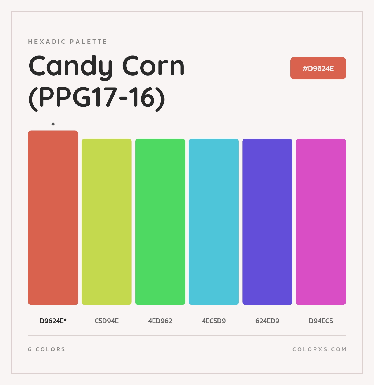 Candy Corn (PPG17-16) - Hexadic Color Palette