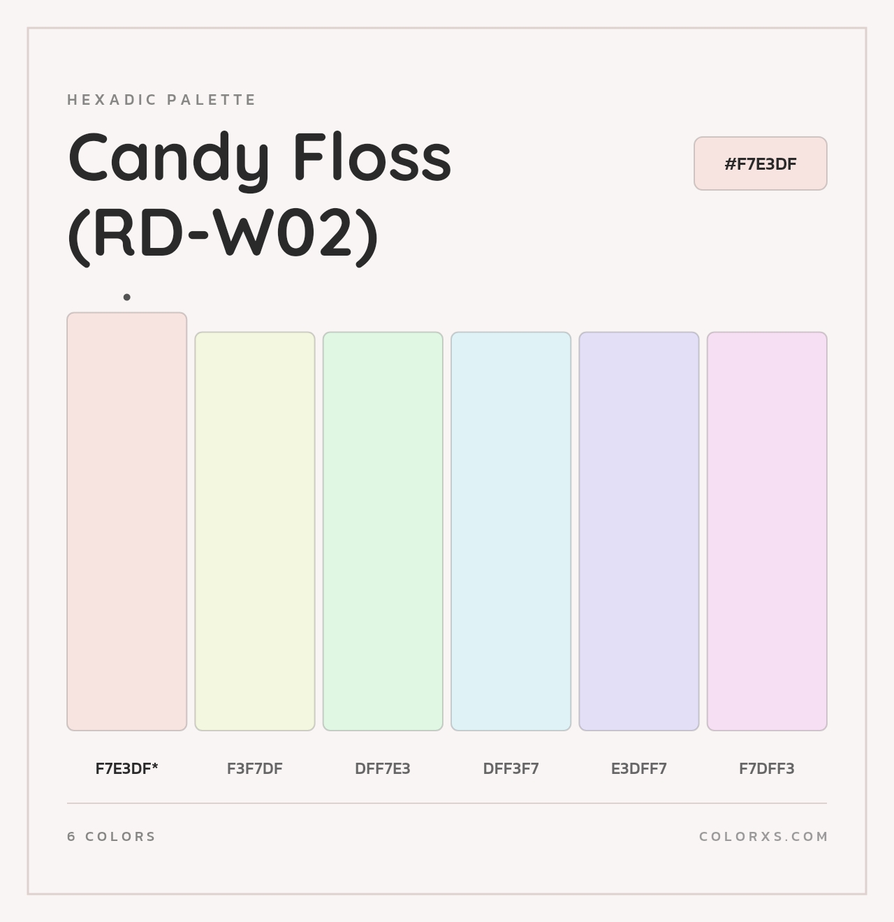 Candy Floss (RD-W02) - Hexadic Color Palette
