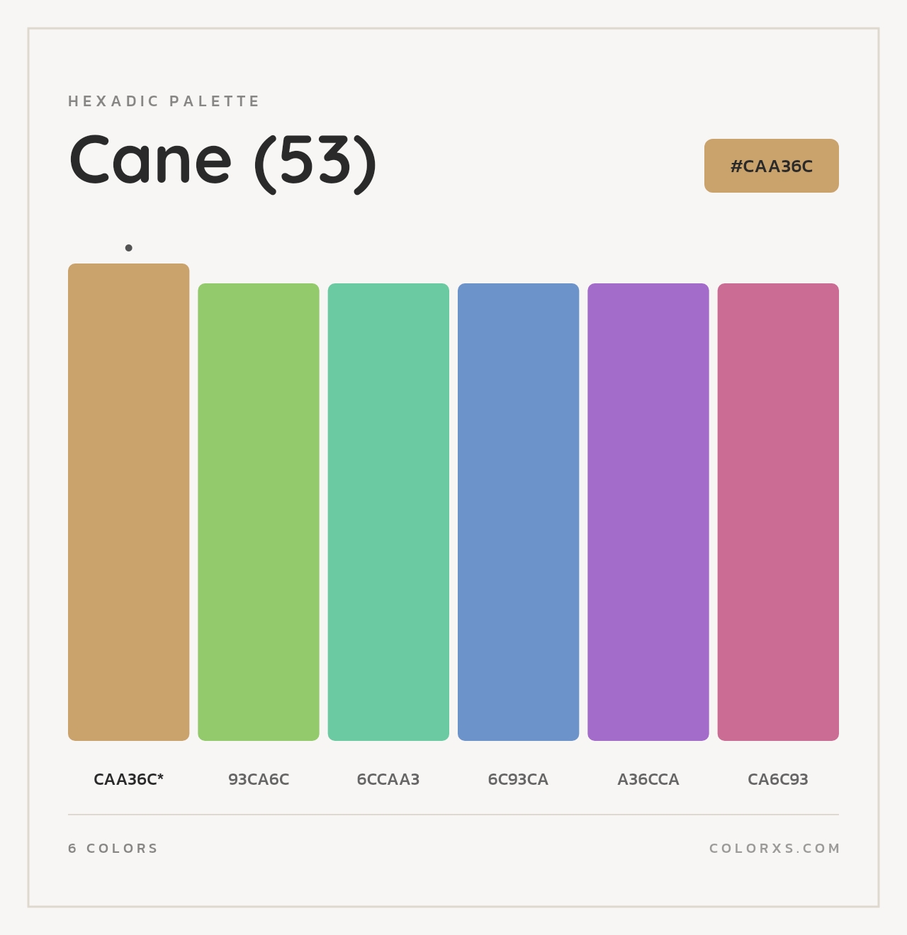 Cane (53) - Hexadic Color Palette