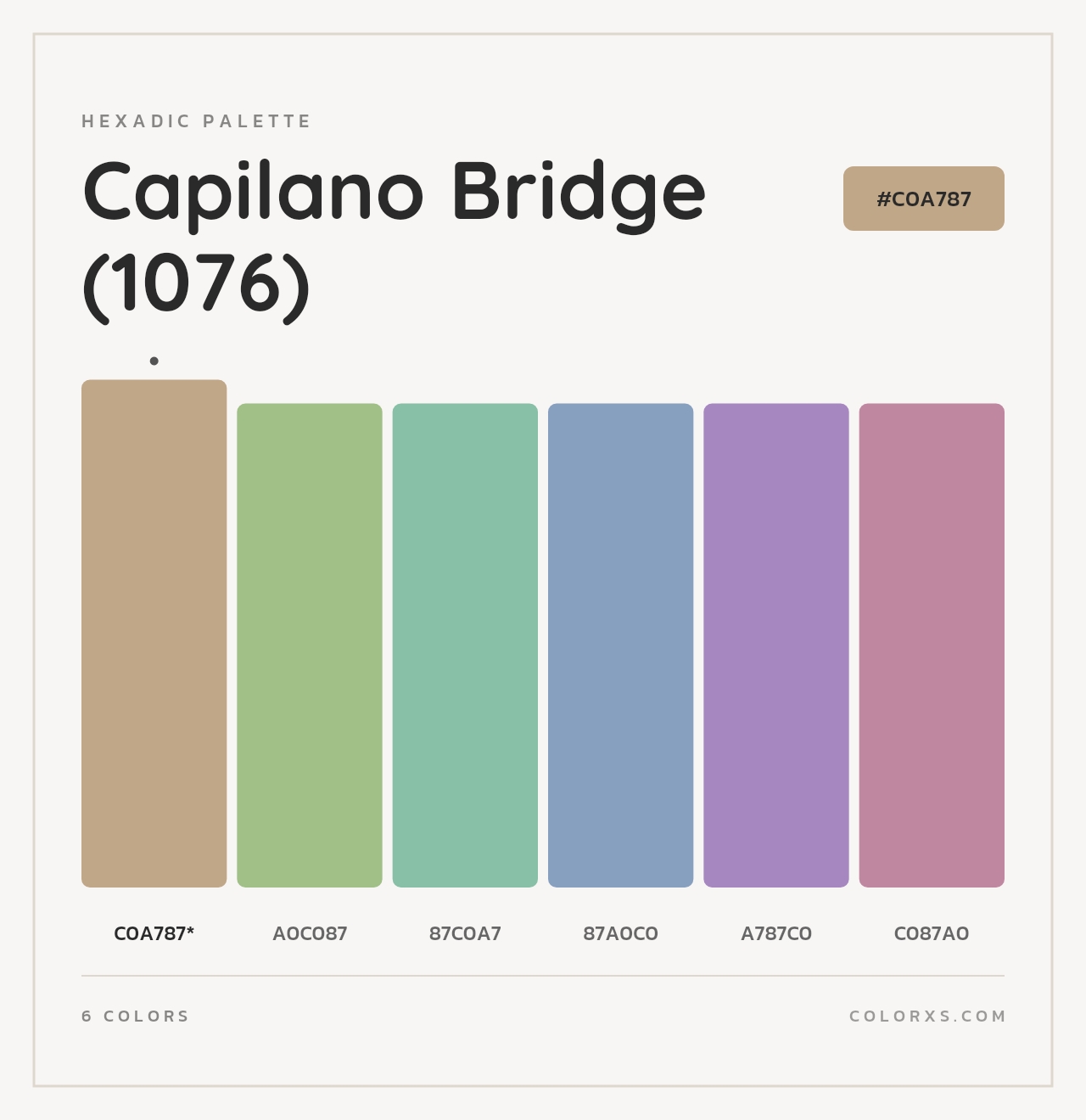 Capilano Bridge (1076) - Hexadic Color Palette