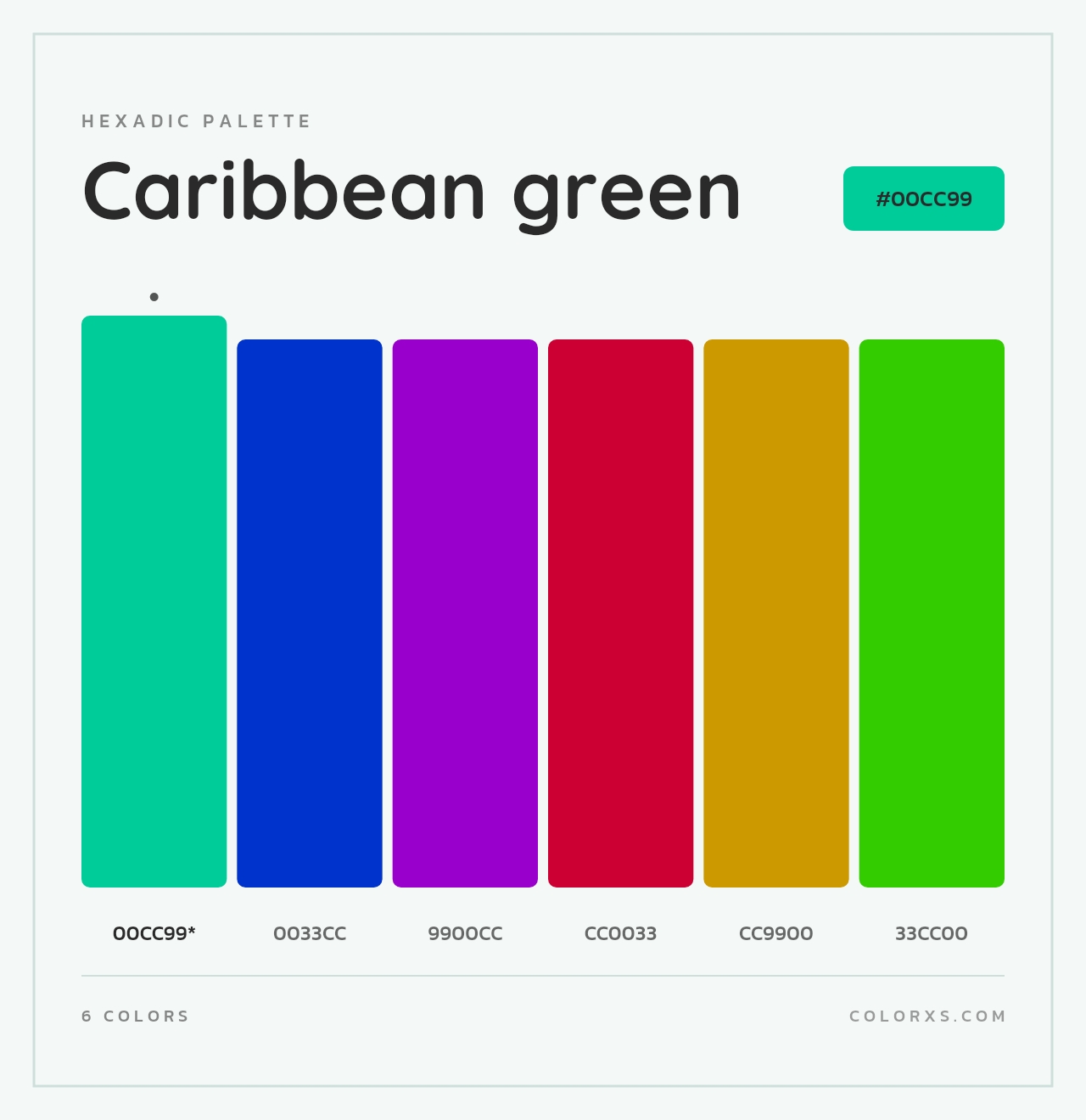 Caribbean green - Hexadic Color Palette