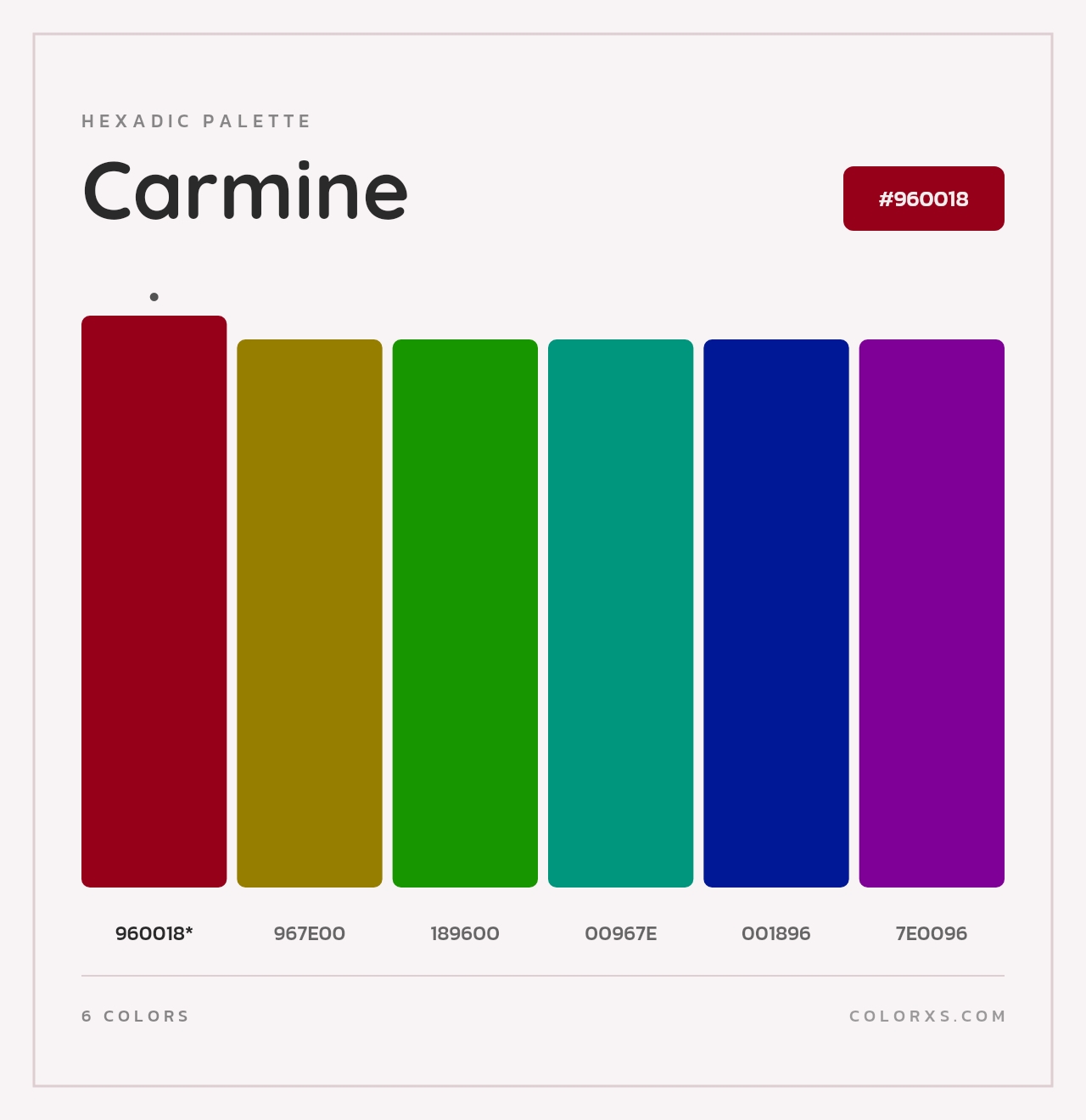 Carmine - Hexadic Color Palette