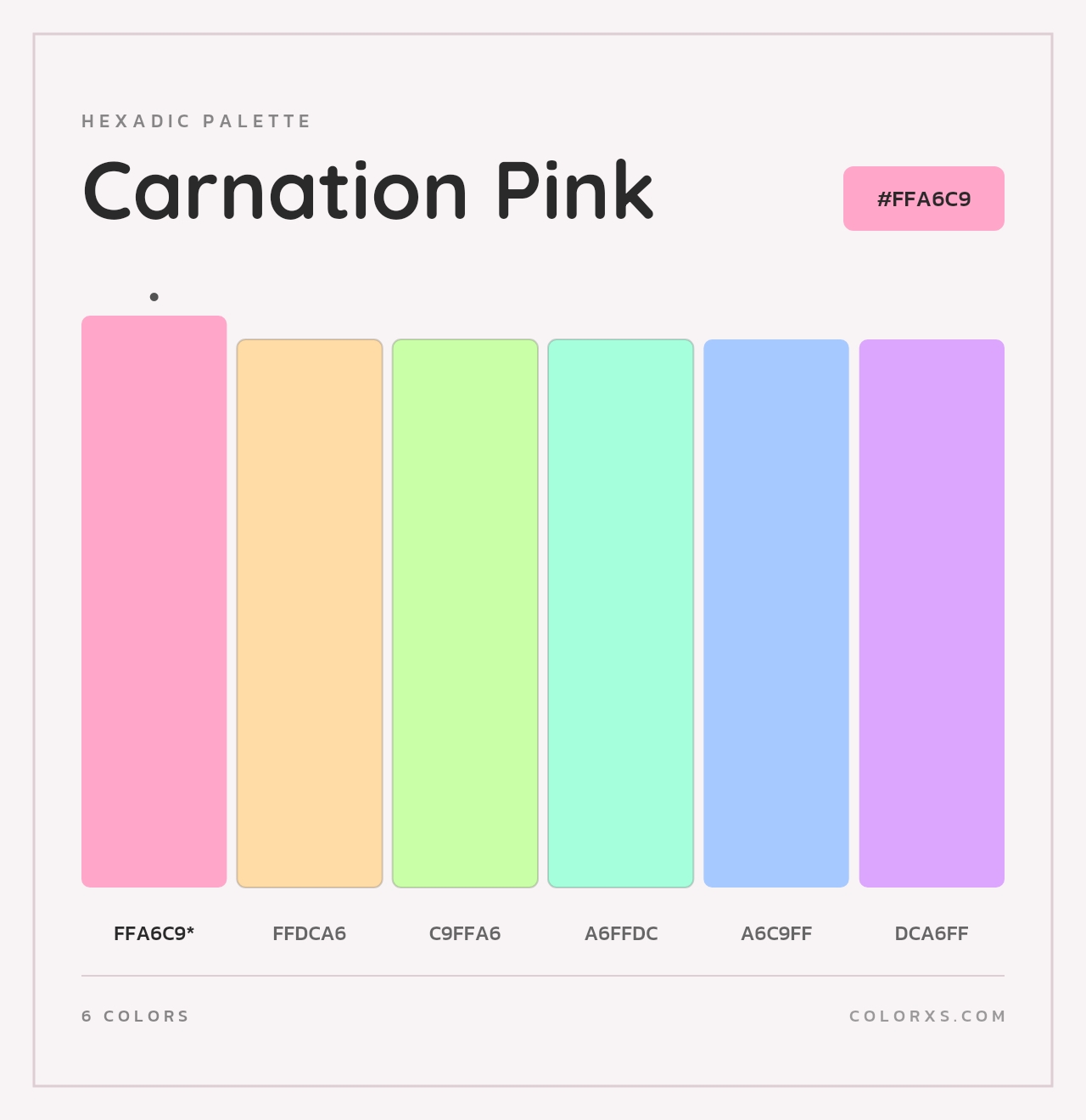 Carnation Pink - Hexadic Color Palette