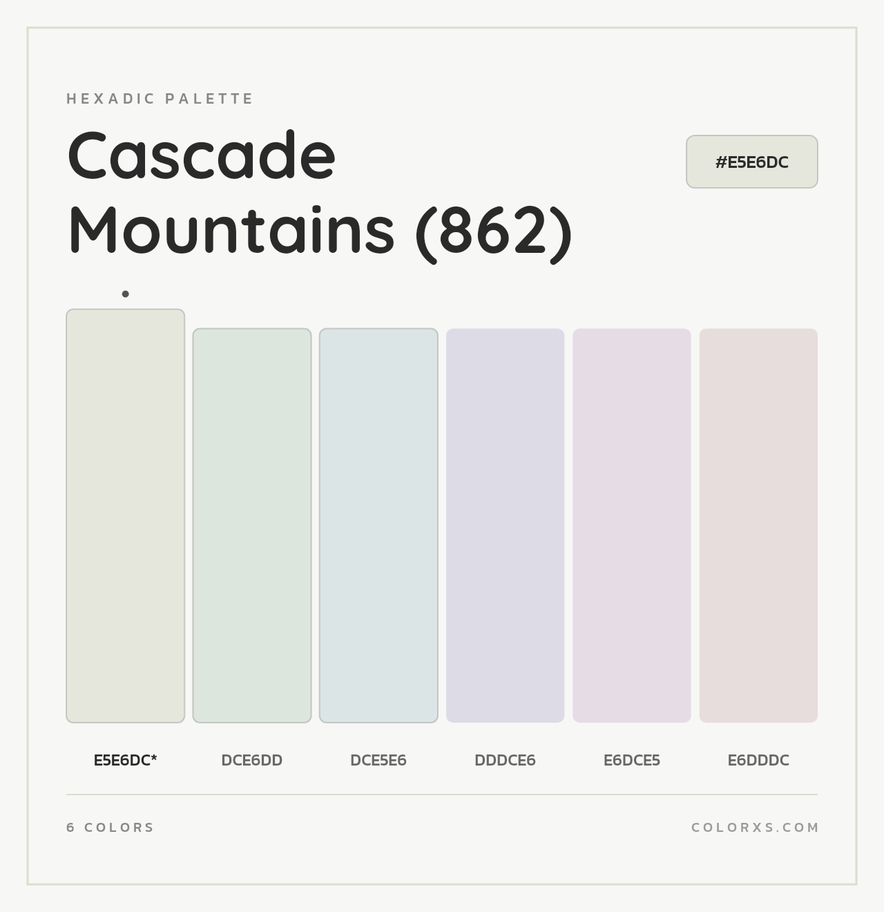 Cascade Mountains (862) - Hexadic Color Palette