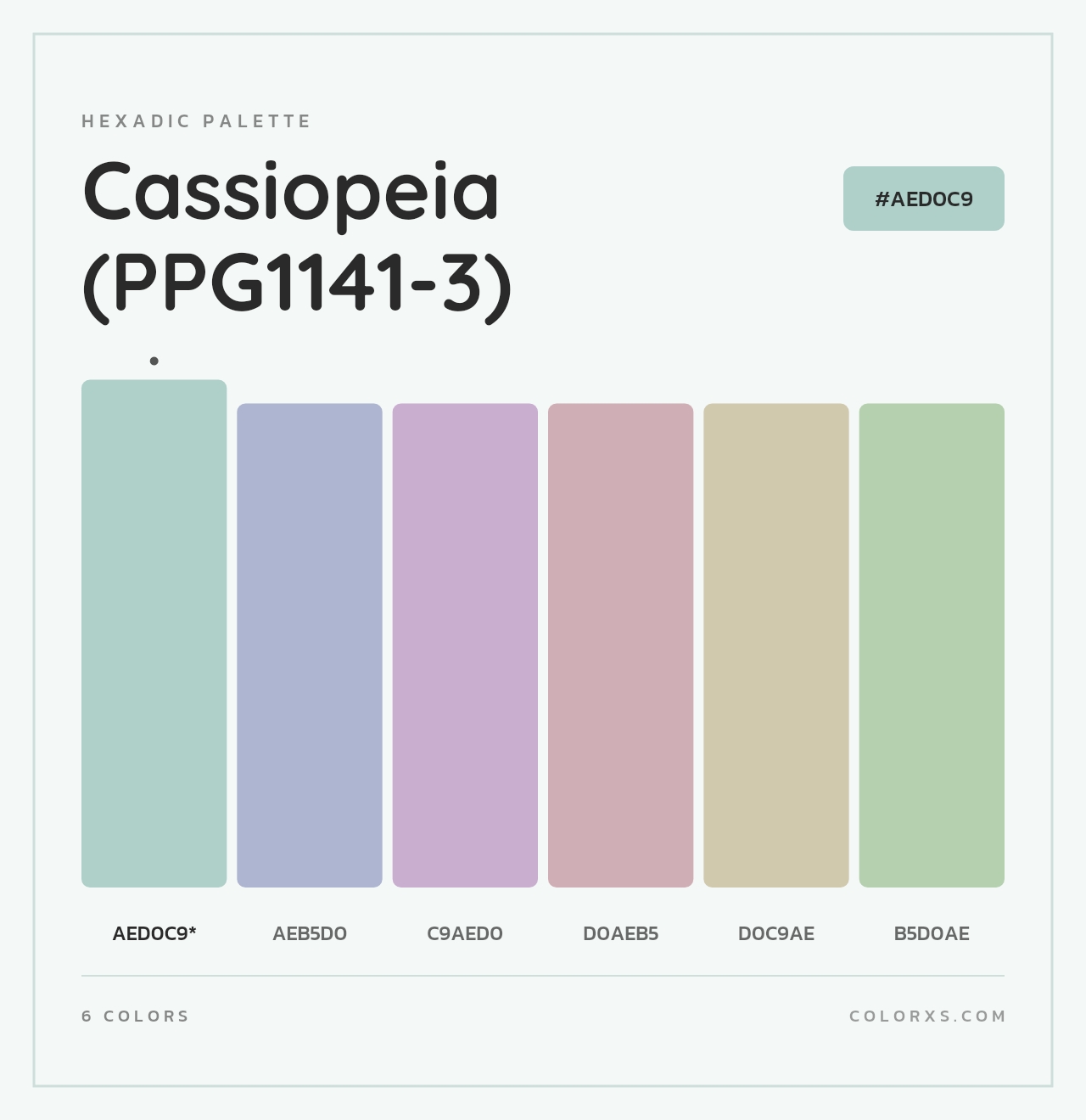 Cassiopeia (PPG1141-3) - Hexadic Color Palette