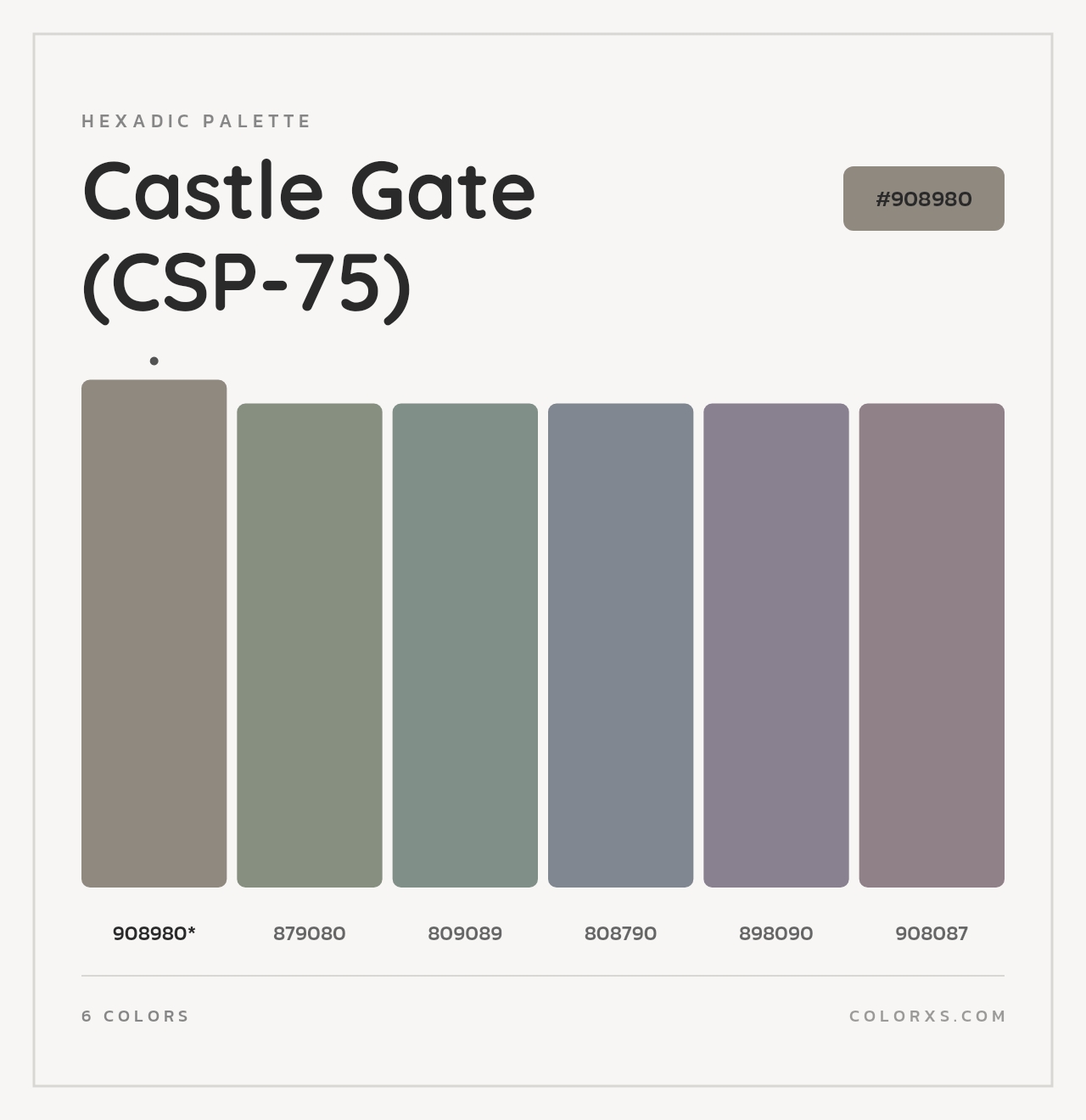 Castle Gate (CSP-75) - Hexadic Color Palette