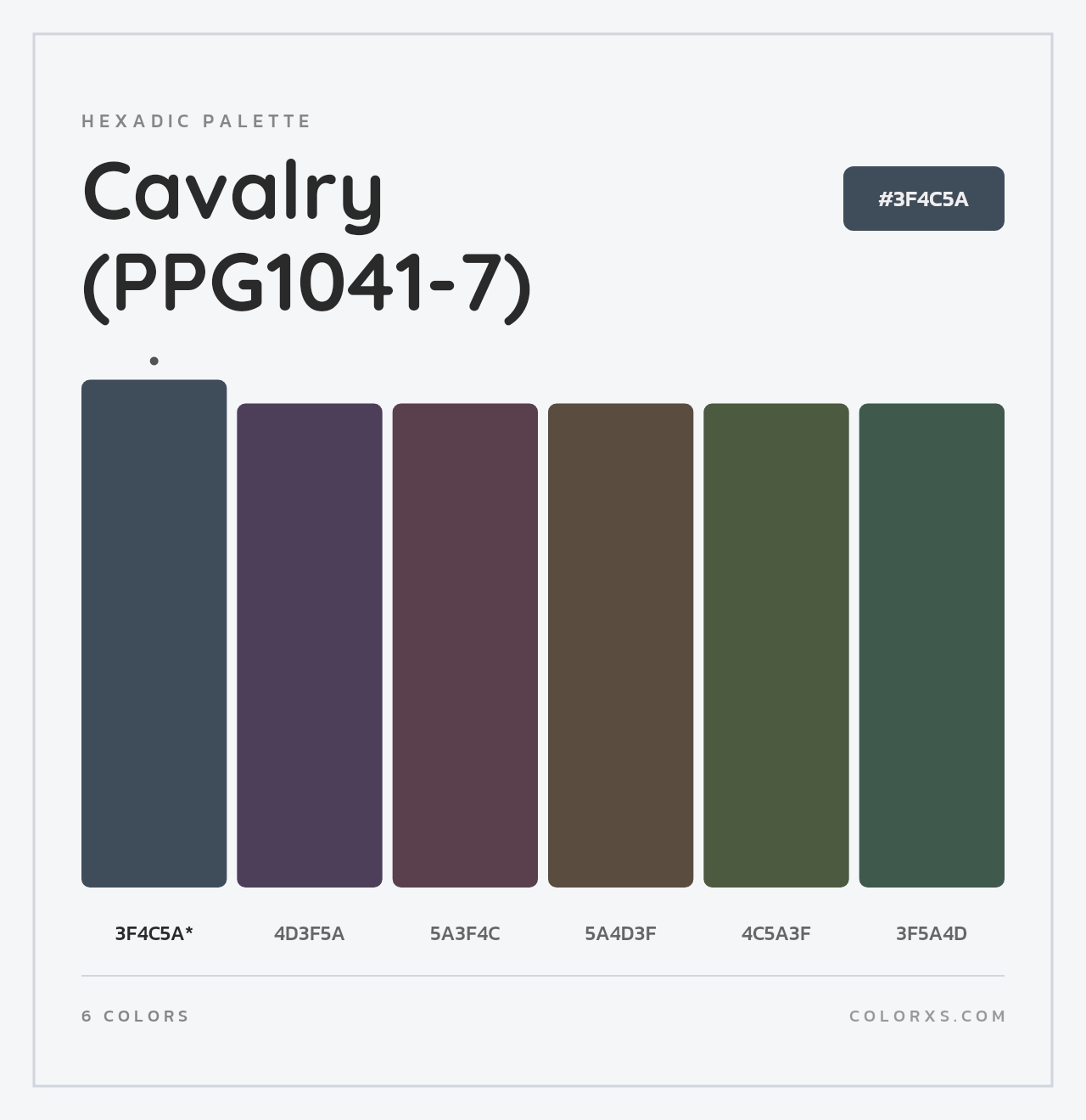 Cavalry (PPG1041-7) - Hexadic Color Palette