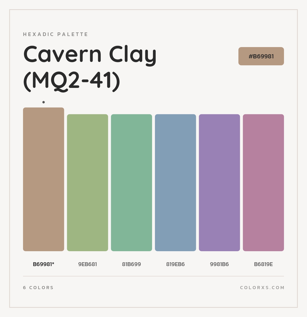 Cavern Clay (MQ2-41) - Hexadic Color Palette