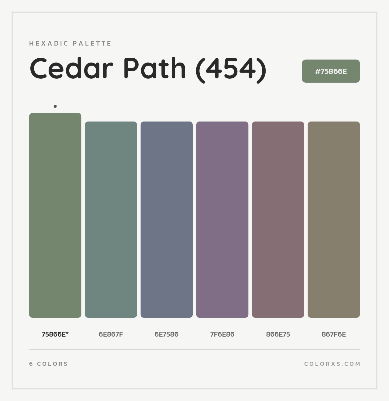 Cedar Path (454) - Hexadic Color Palette