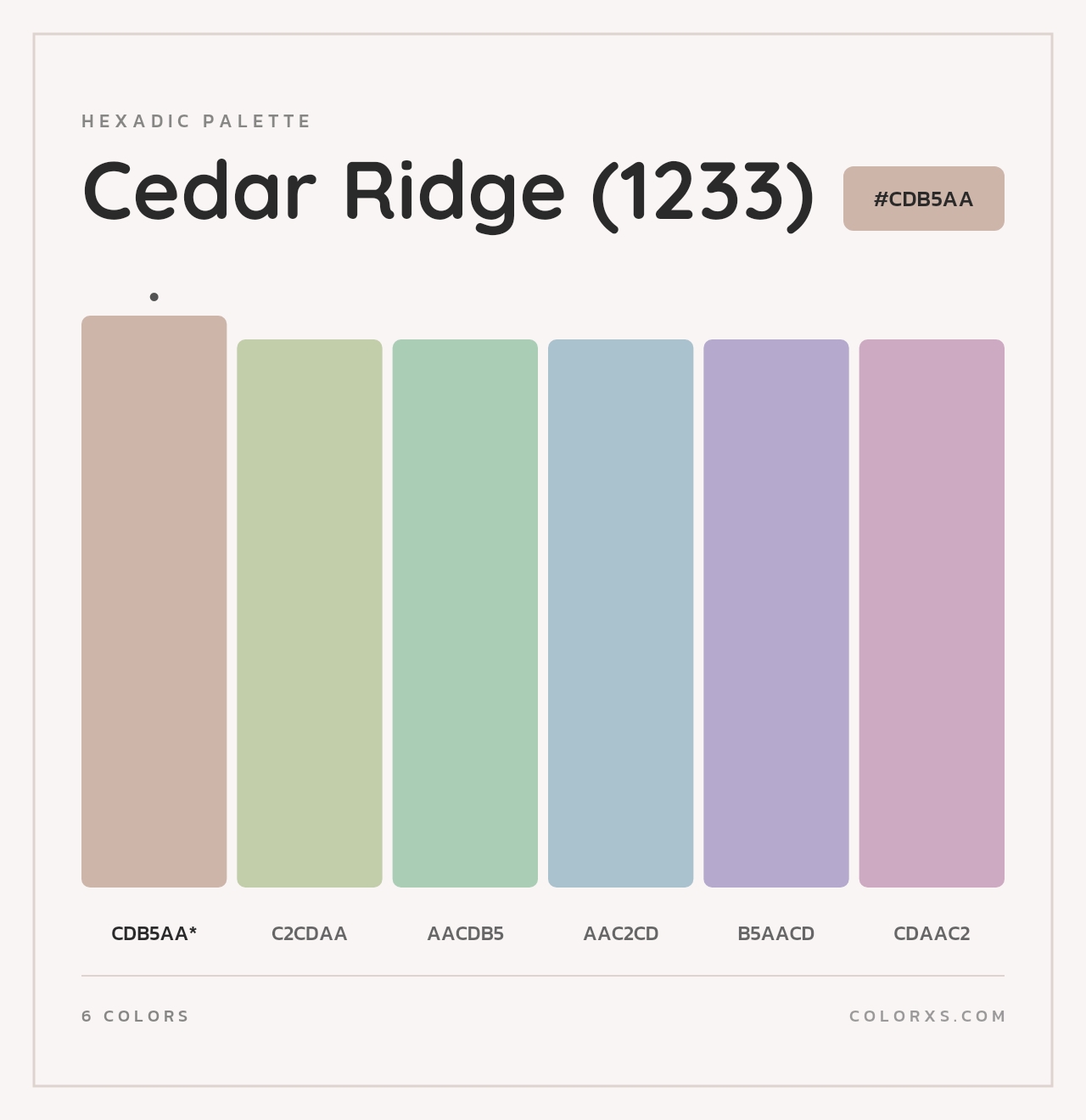 Cedar Ridge (1233) - Hexadic Color Palette