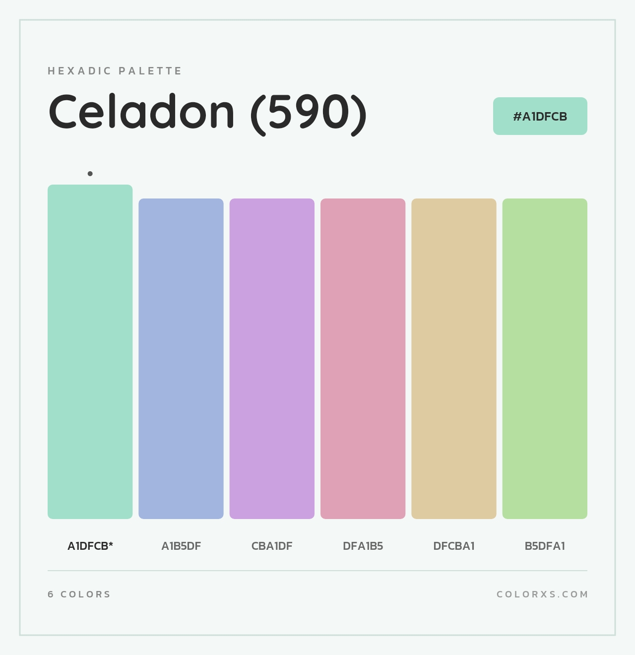 Celadon (590) - Hexadic Color Palette
